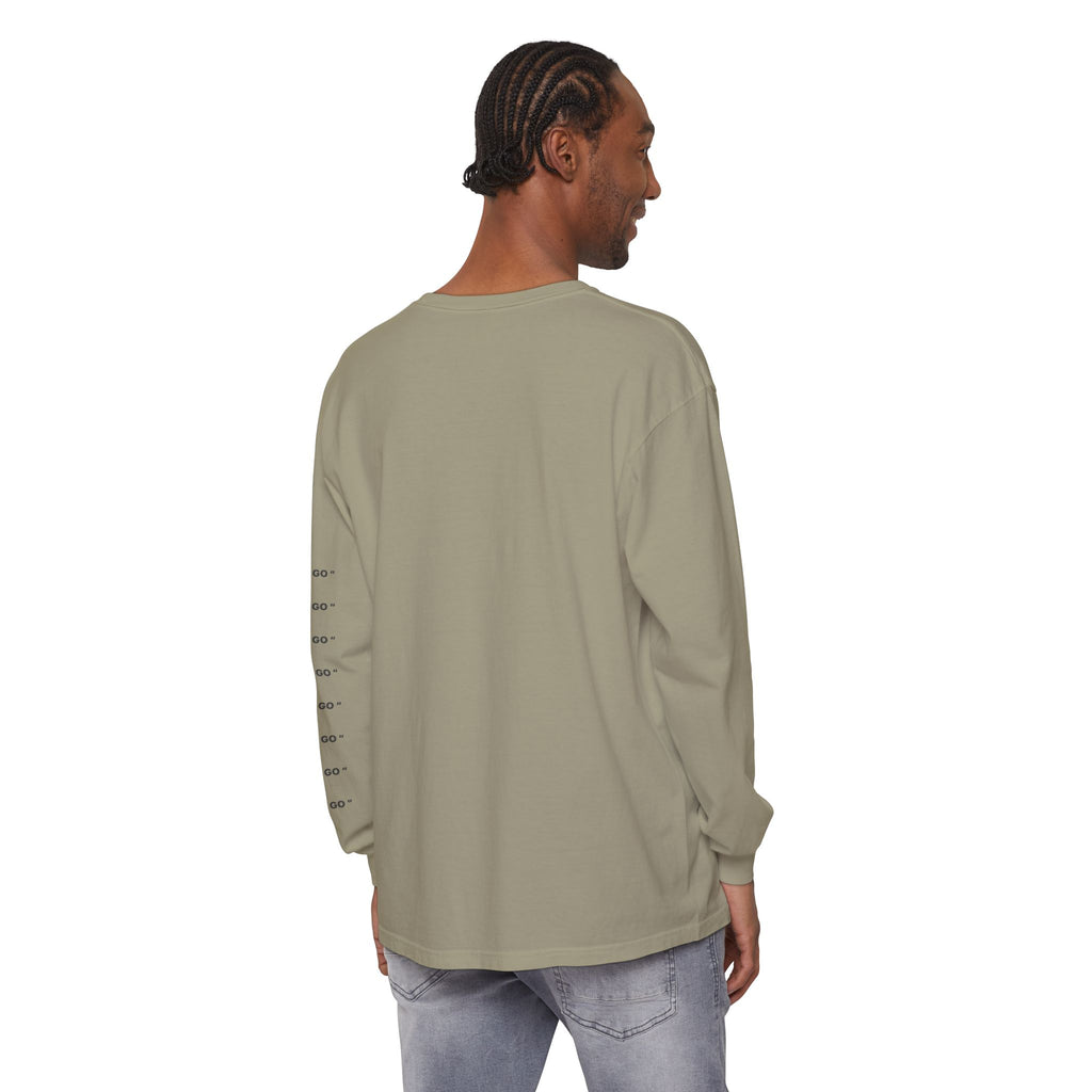 "LET GO" Long Sleeve Tee — Minimalist Inspirational Graphic Shirt