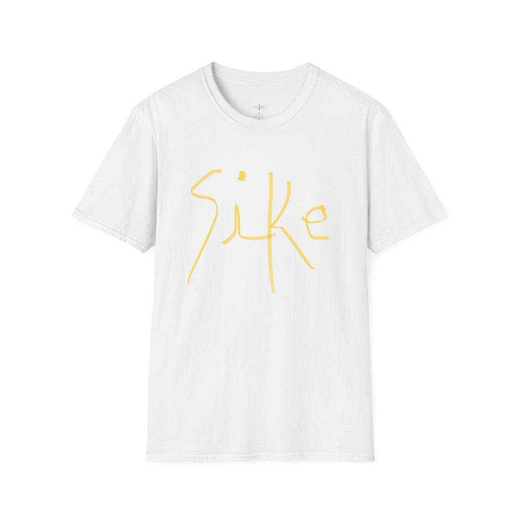 "Sike" Yellow Handwritten Graphic T-Shirt