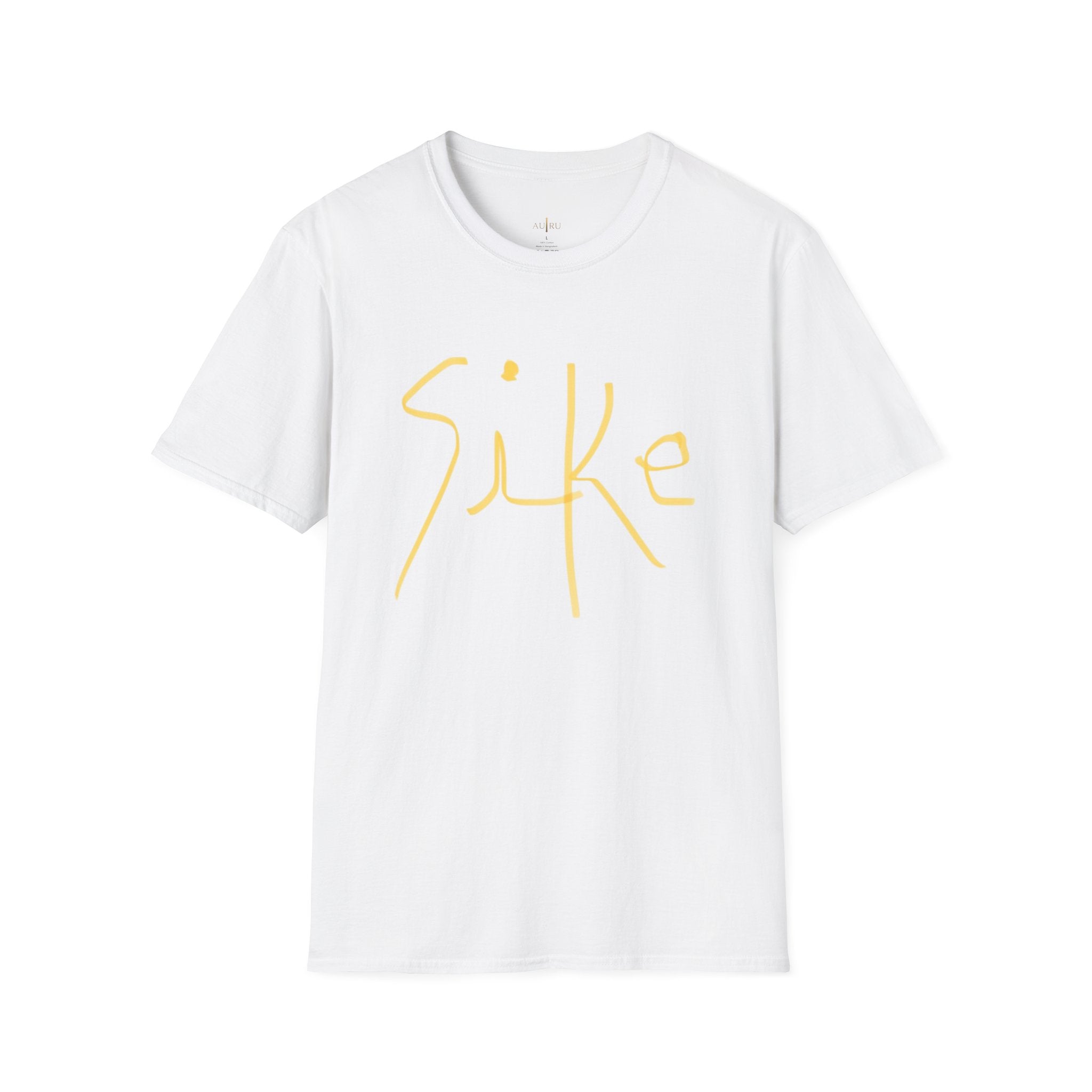 "Sike" Yellow Handwritten Graphic T-Shirt