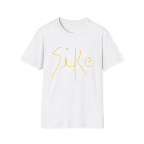 "Sike" Yellow Handwritten Graphic T-Shirt