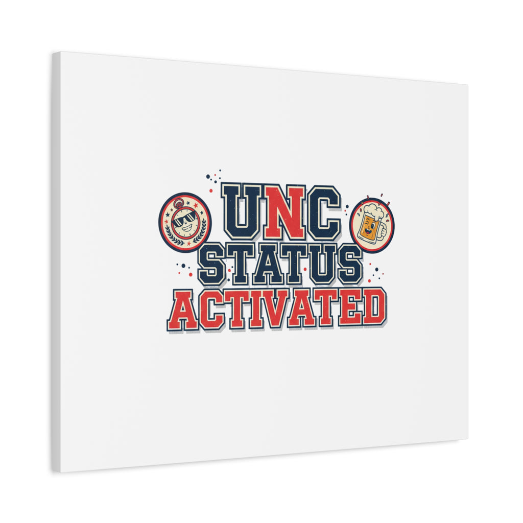 UNC Status Activated Canvas, Stretched | Varsity Crest, Midlife Humor