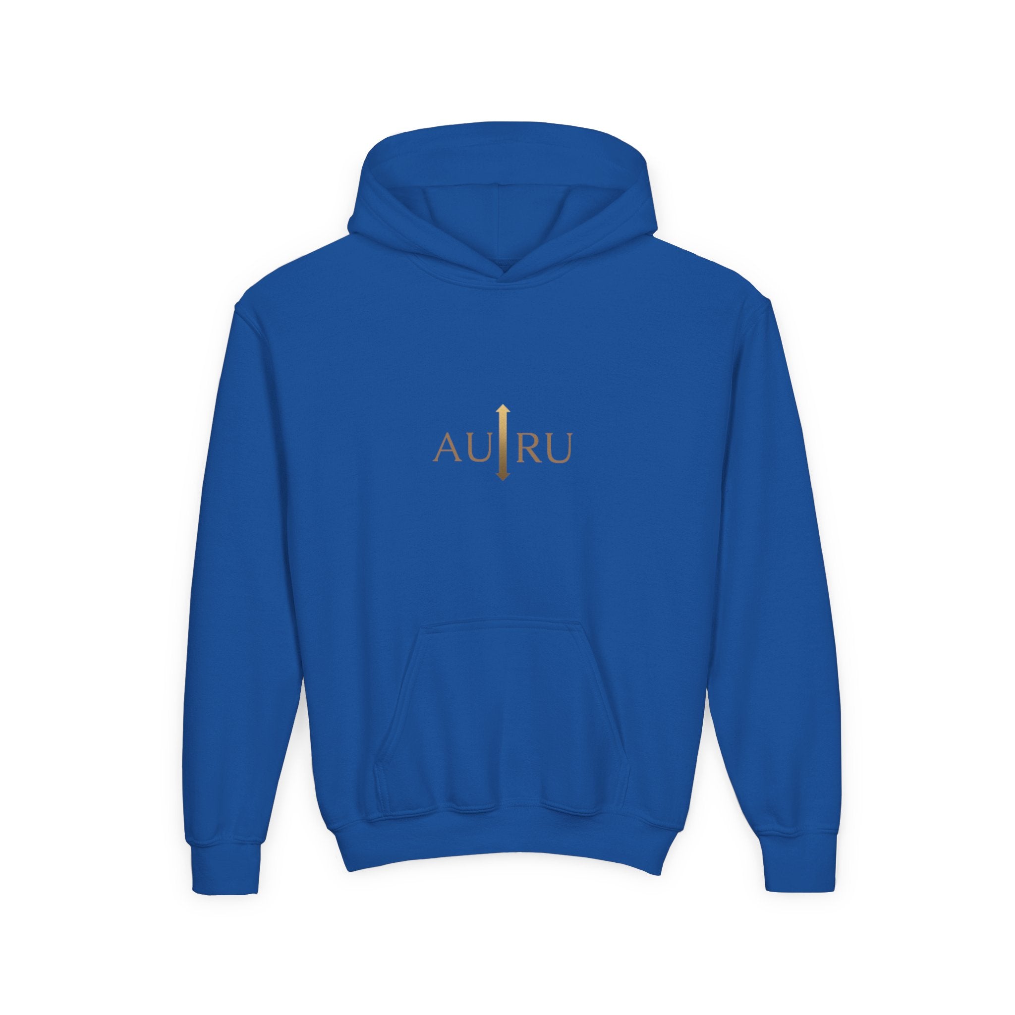 Youth Hoodie — Minimal 'AURU' Gold Logo Pullover