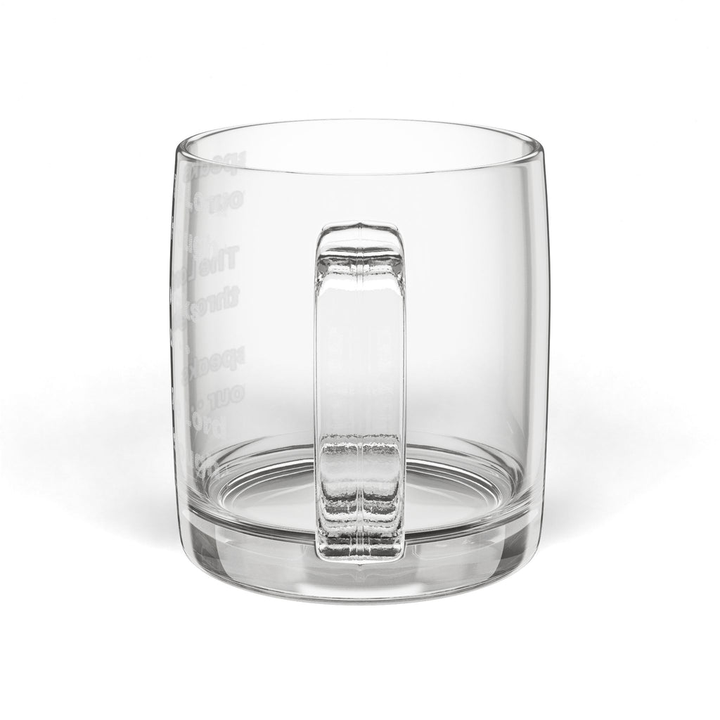 Engraved Glass Coffee Mug — 12.25 oz Personalized Coffee Cup