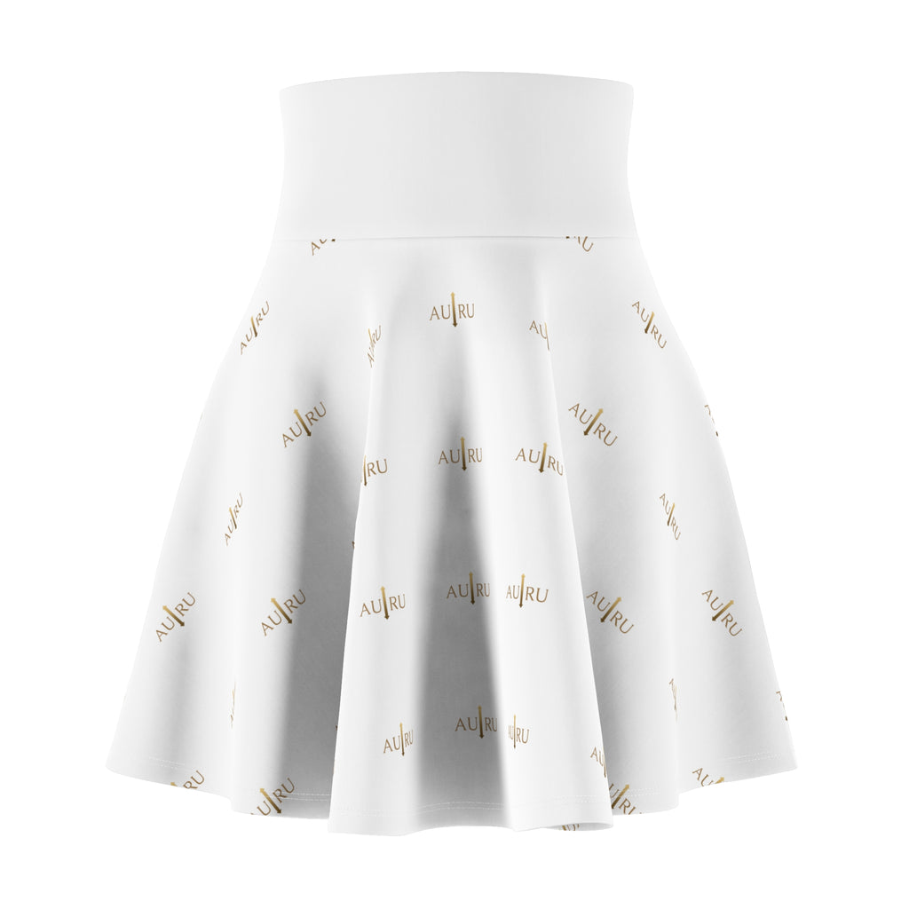 White Gold Script Skater Skirt — All You Pattern-AURU