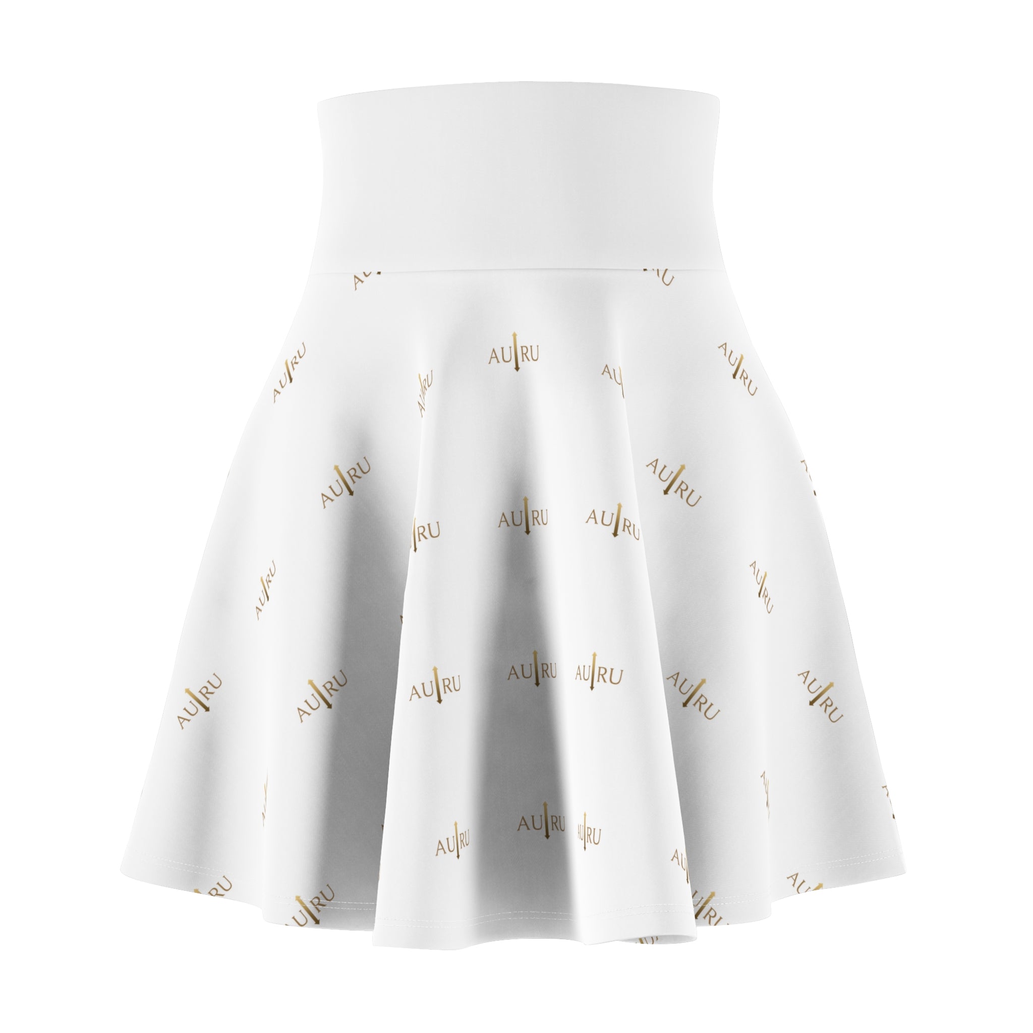 White Gold Script Skater Skirt — All You Pattern-AURU