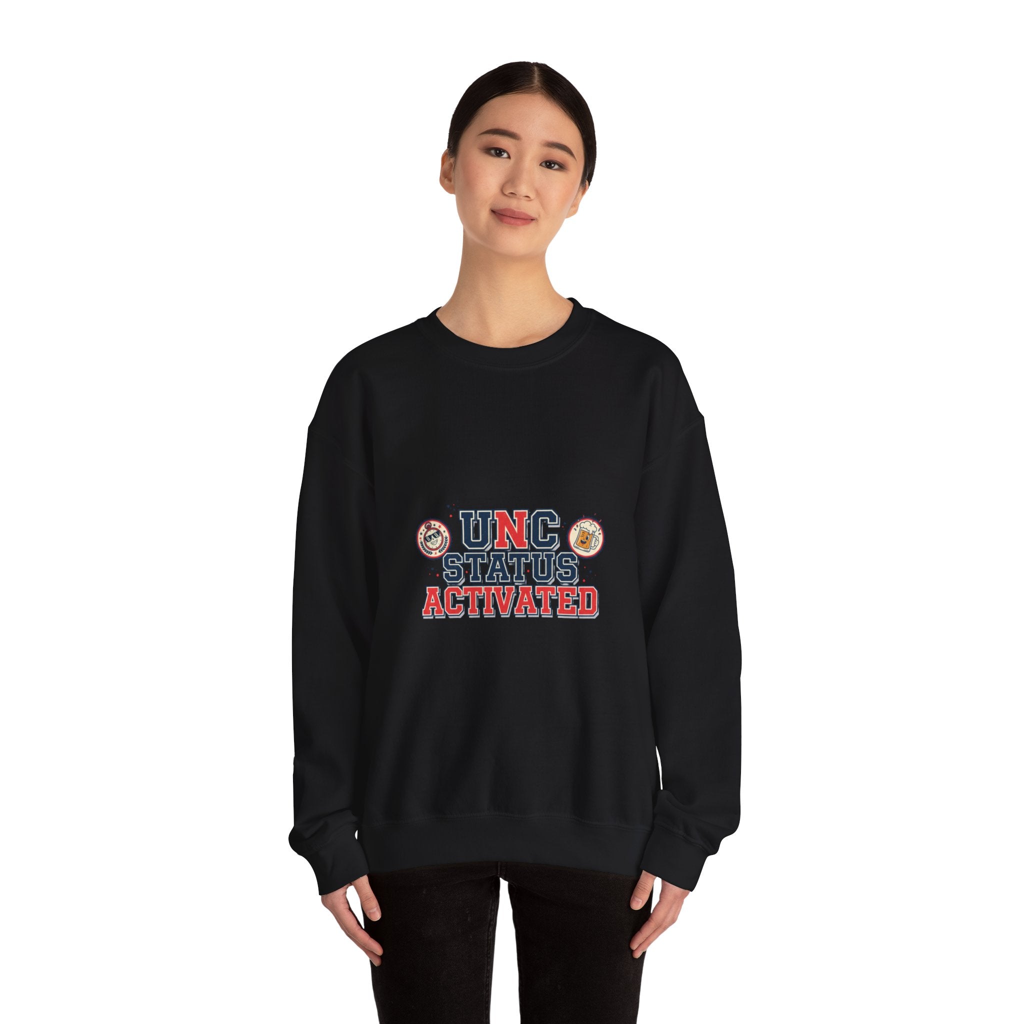 UNC Status Activated Sweatshirt | vintage year, varsity crest
