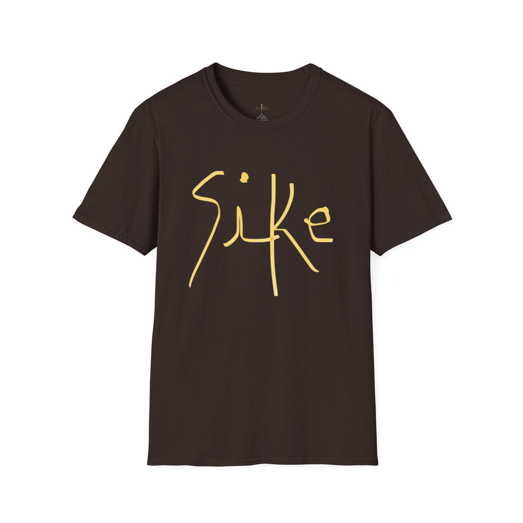 "Sike" Yellow Handwritten Graphic T-Shirt