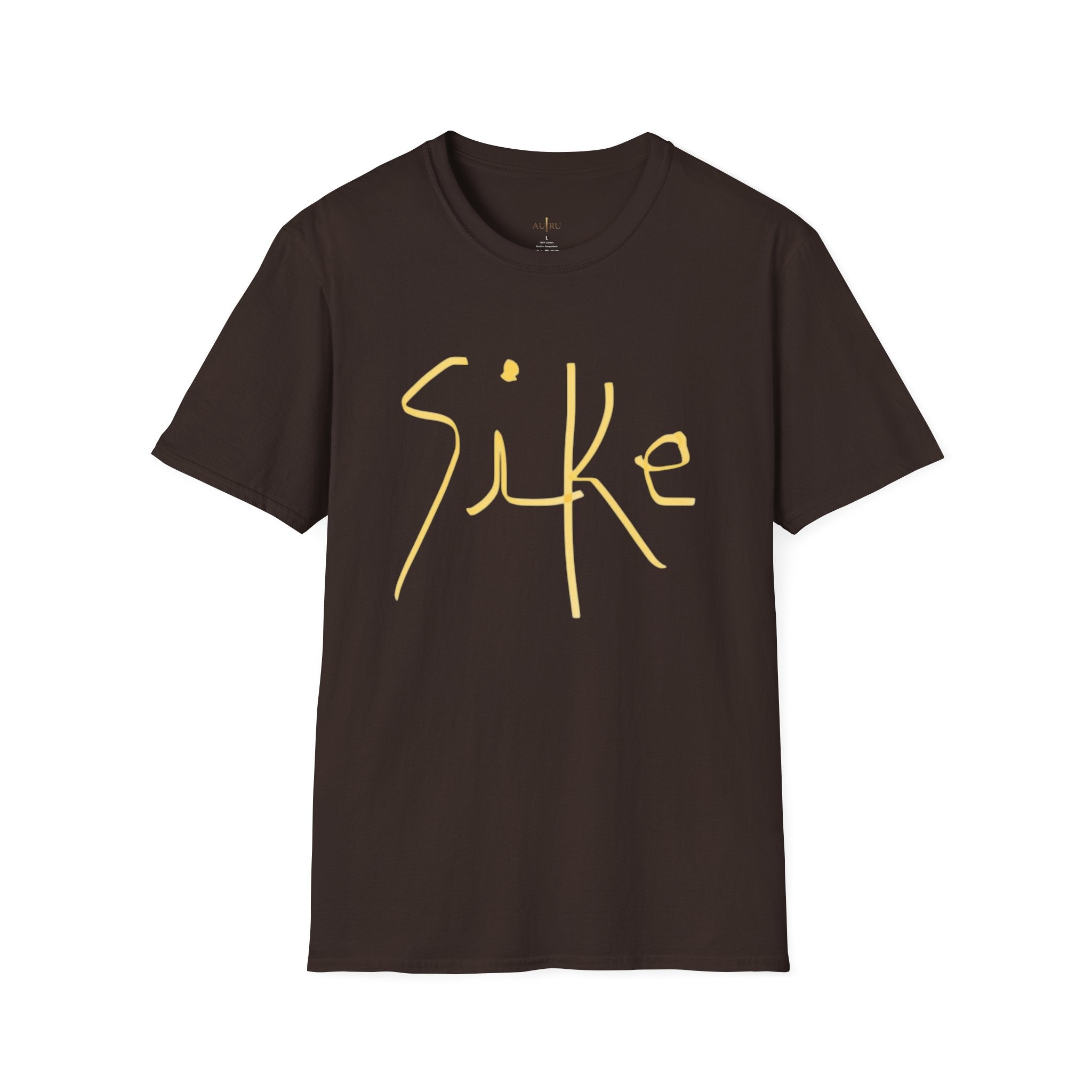 "Sike" Yellow Handwritten Graphic T-Shirt