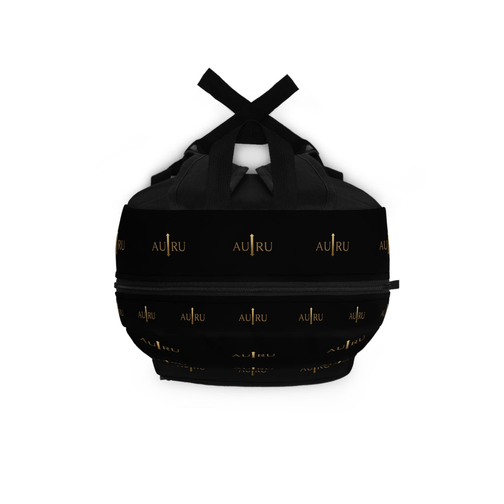 Black Logo Backpack — Sleek AU|RU Monogram Daypack