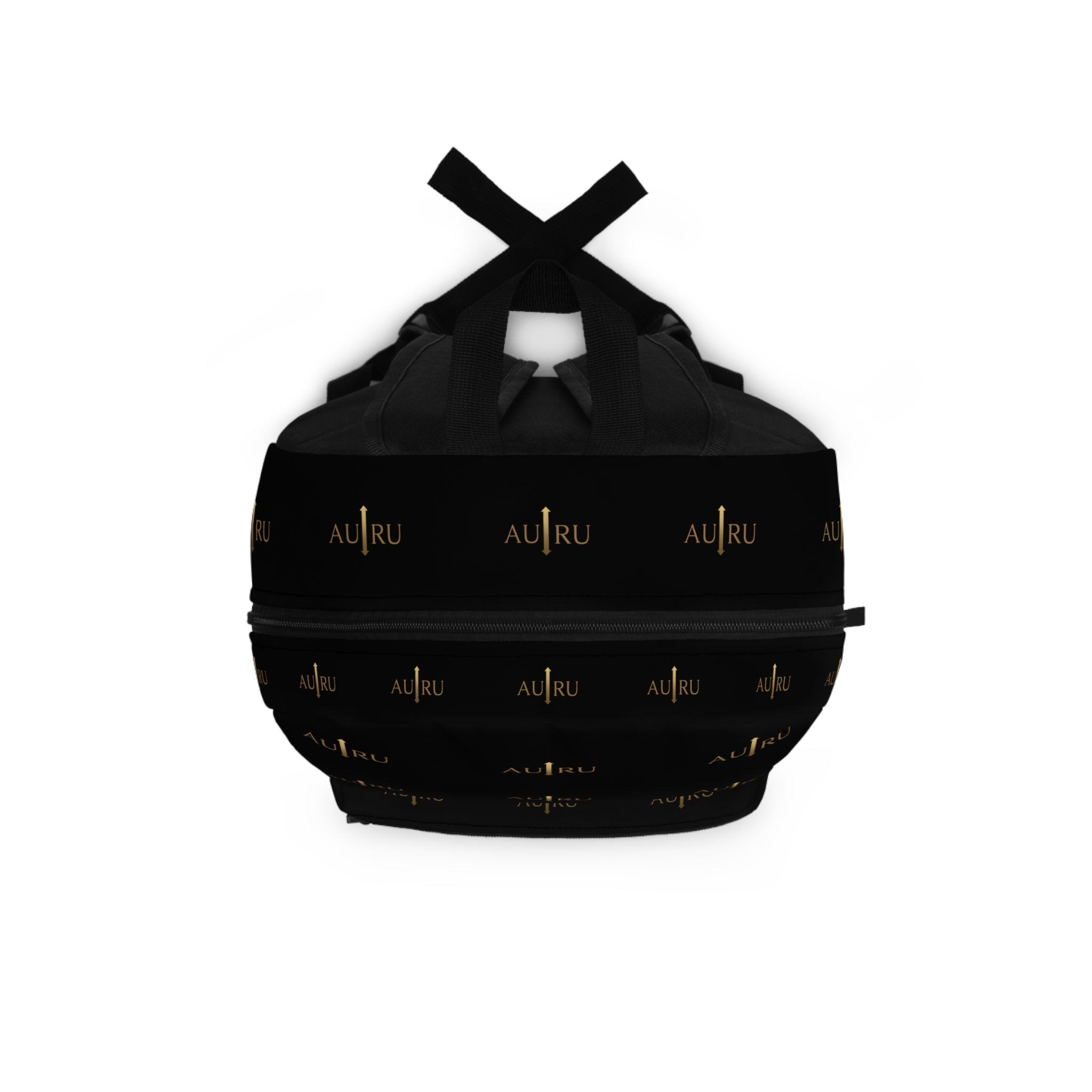 Black Logo Backpack — Sleek AU|RU Monogram Daypack