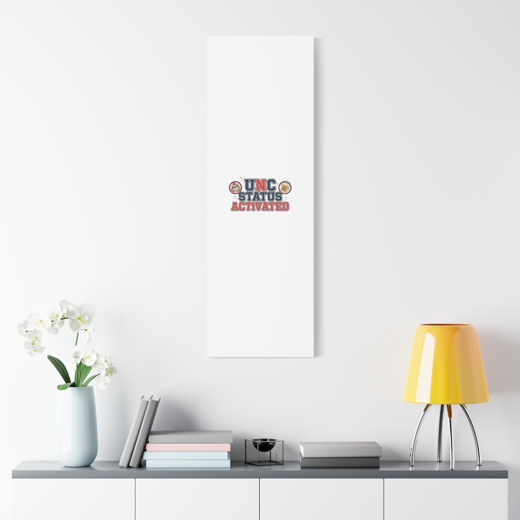 UNC Status Activated Canvas, Stretched | Varsity Crest, Midlife Humor