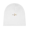 Au|Ru Gold Logo Baby Beanie — Soft Newborn Knit Hat