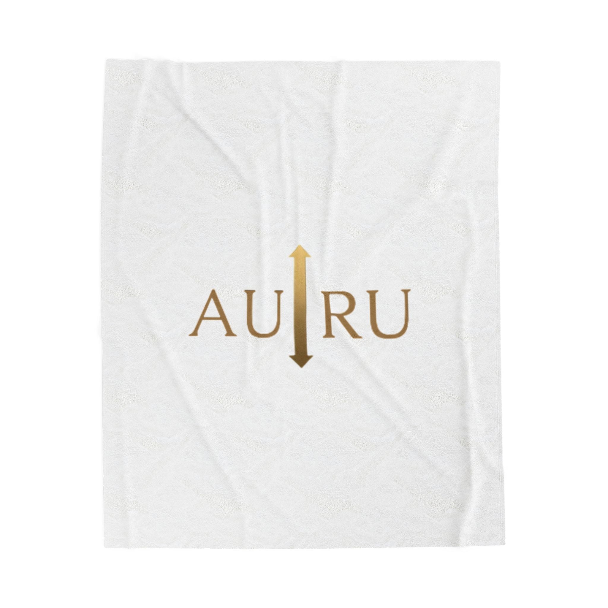 AURU Gold Arrow Velveteen Plush Blanket — Luxe Soft Throw for Home, Gifts & Relaxation