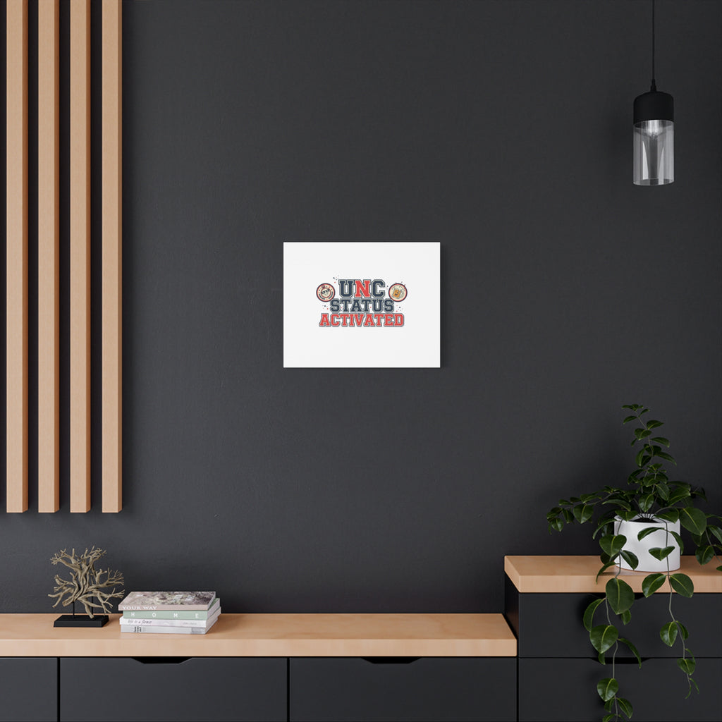 UNC Status Activated Canvas, Stretched | Varsity Crest, Midlife Humor