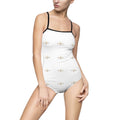 Women's One-Piece Swimsuit – Minimal White AOP with Subtle Logo