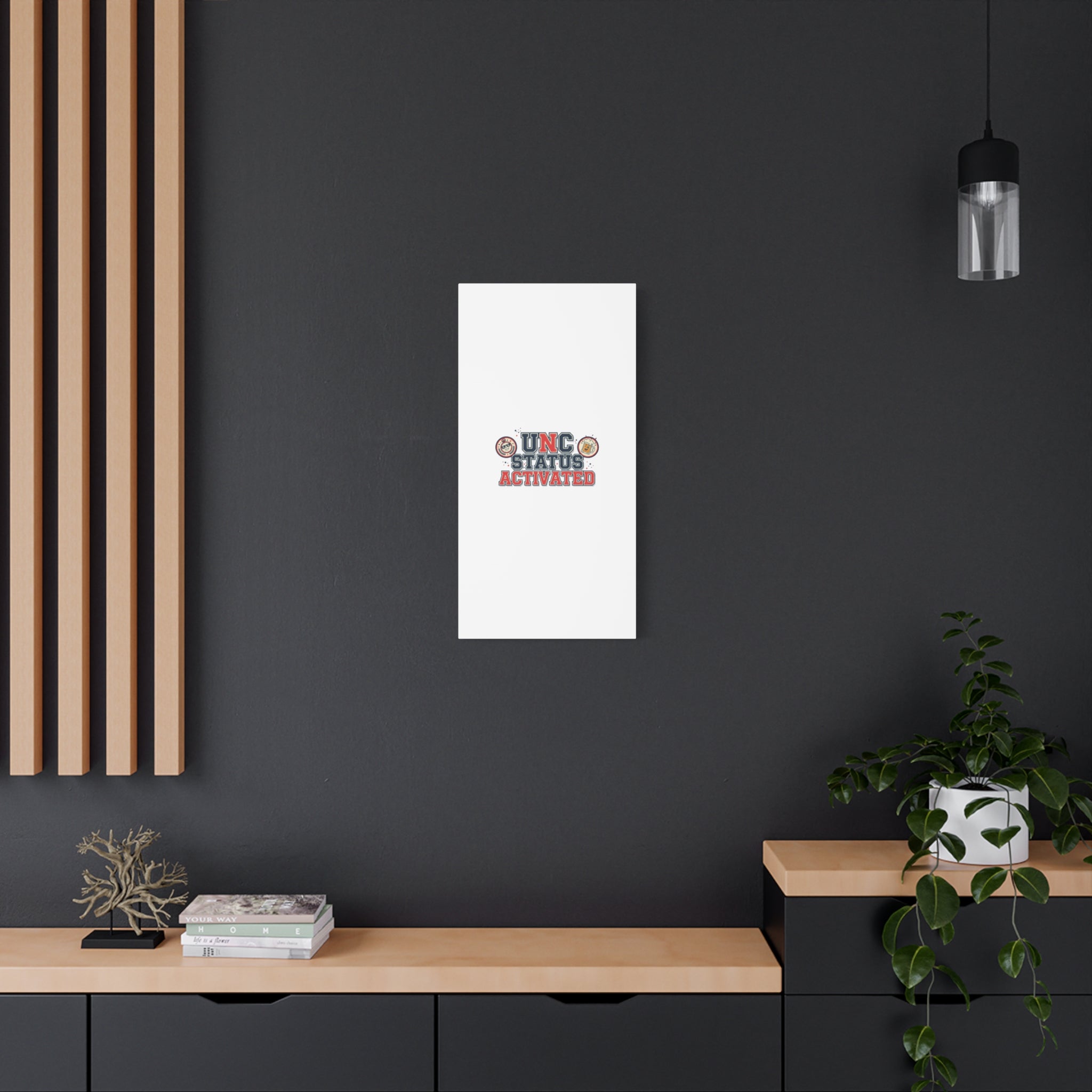 UNC Status Activated Canvas, Stretched | Varsity Crest, Midlife Humor