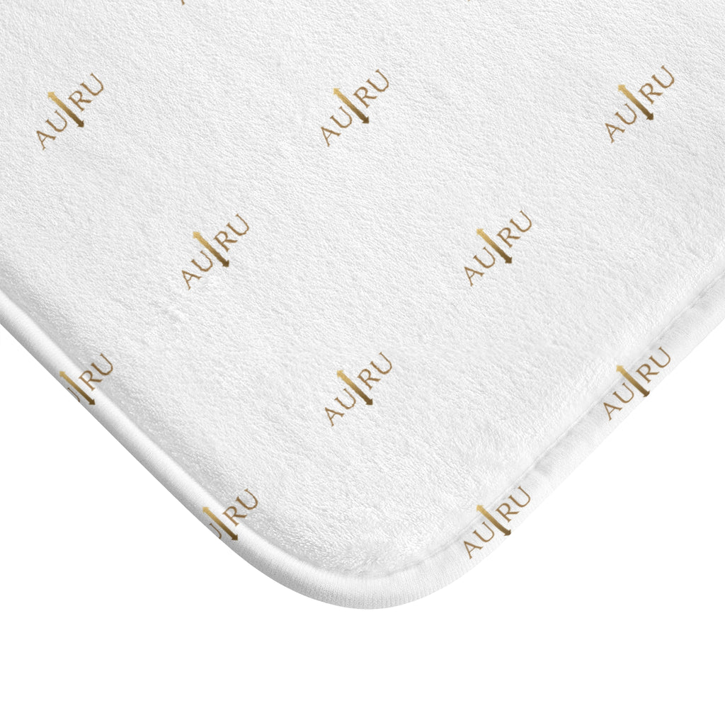 AU|RU-Gold Monogram Bath Mat — Elegant Metallic Arrow Pattern