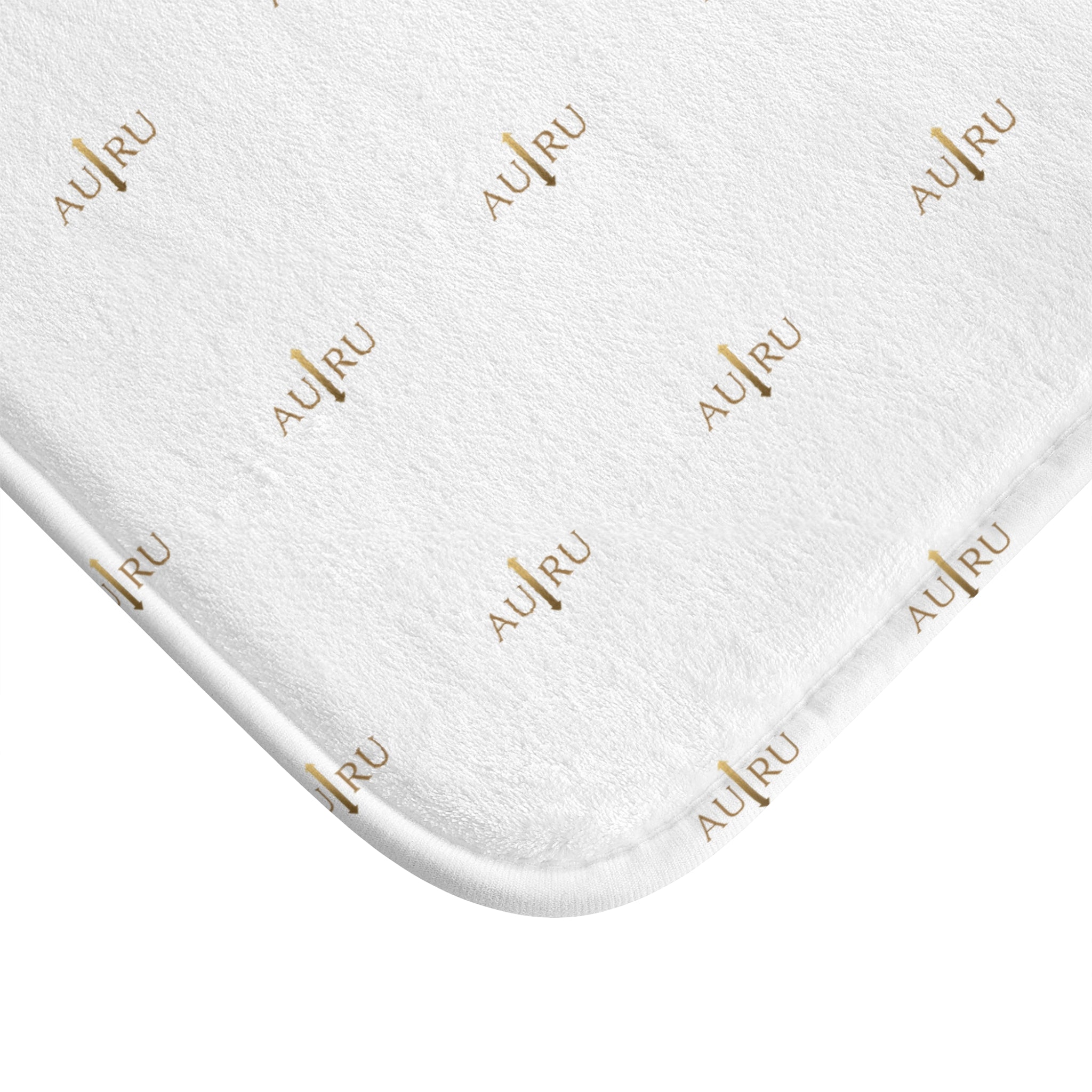 AU|RU-Gold Monogram Bath Mat — Elegant Metallic Arrow Pattern