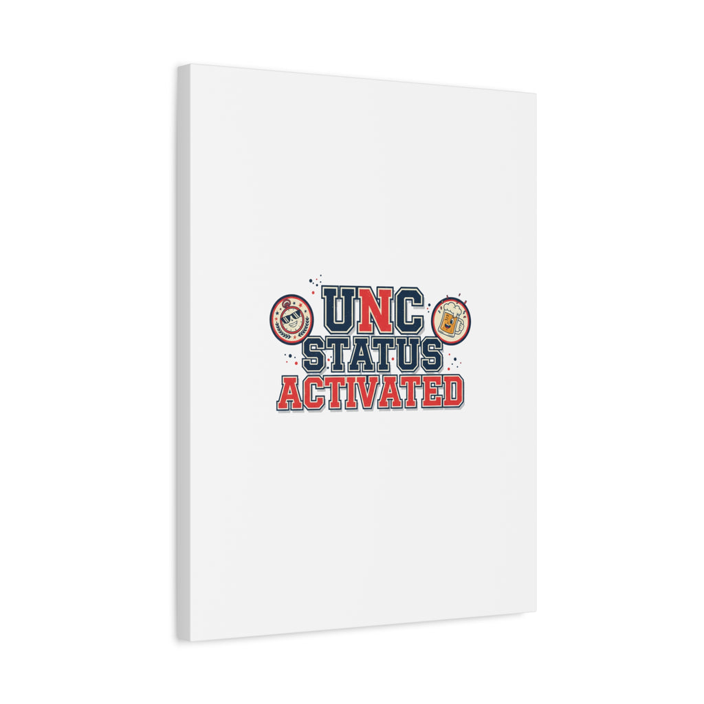 UNC Status Activated Canvas, Stretched | Varsity Crest, Midlife Humor