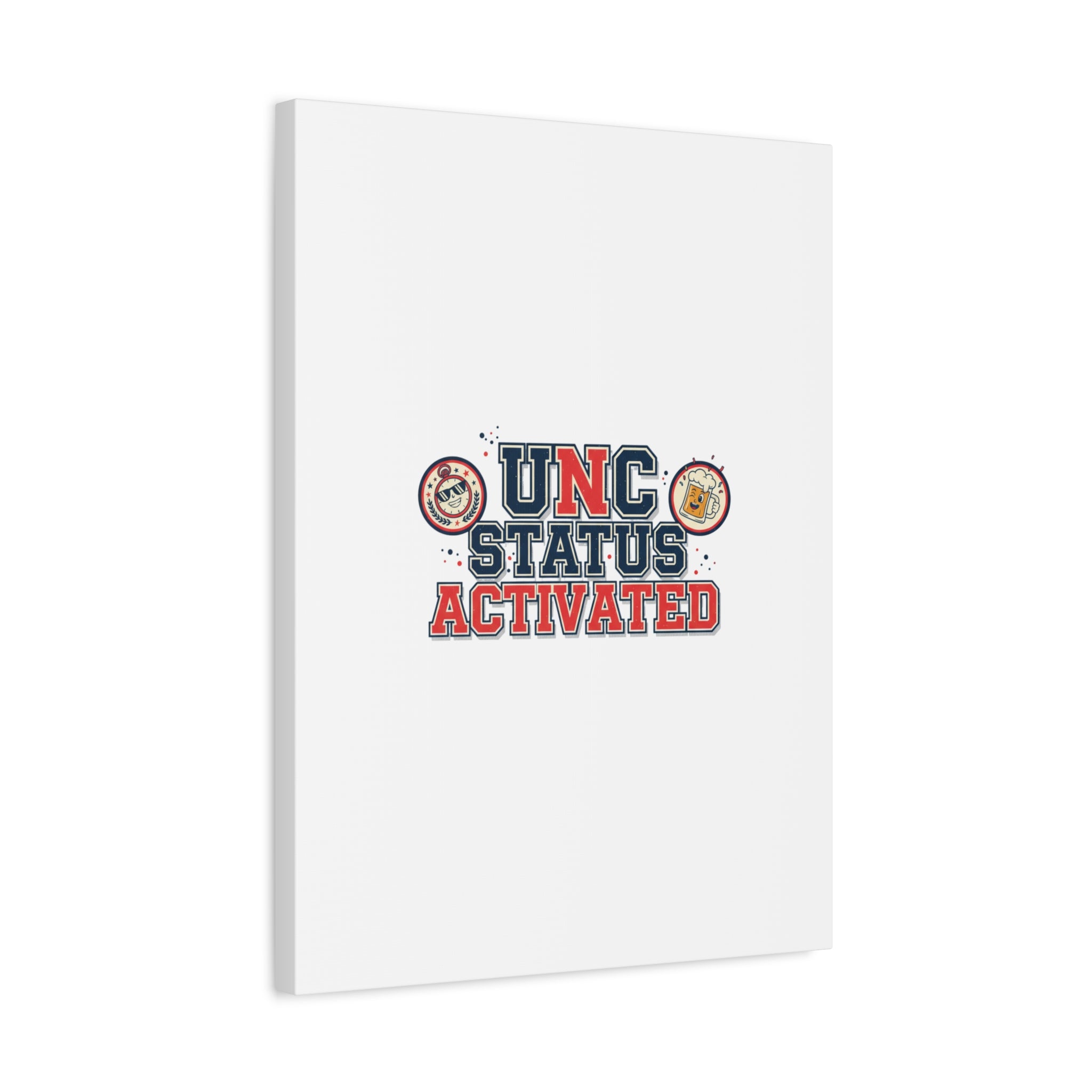 UNC Status Activated Canvas, Stretched | Varsity Crest, Midlife Humor