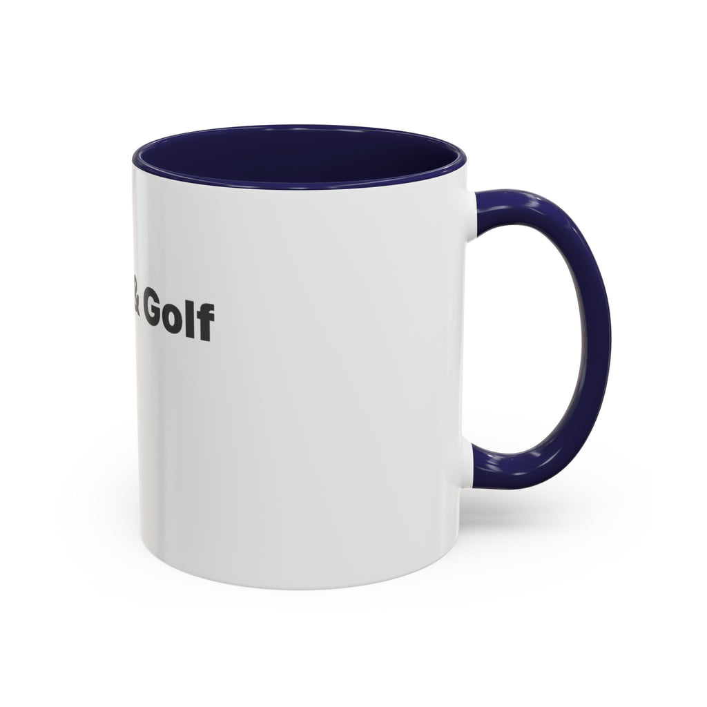 Golf Lover Accent Coffee Mug – “I Am Golf & Golf Loves Me” Black-Handle Ceramic Mug (11/15oz)