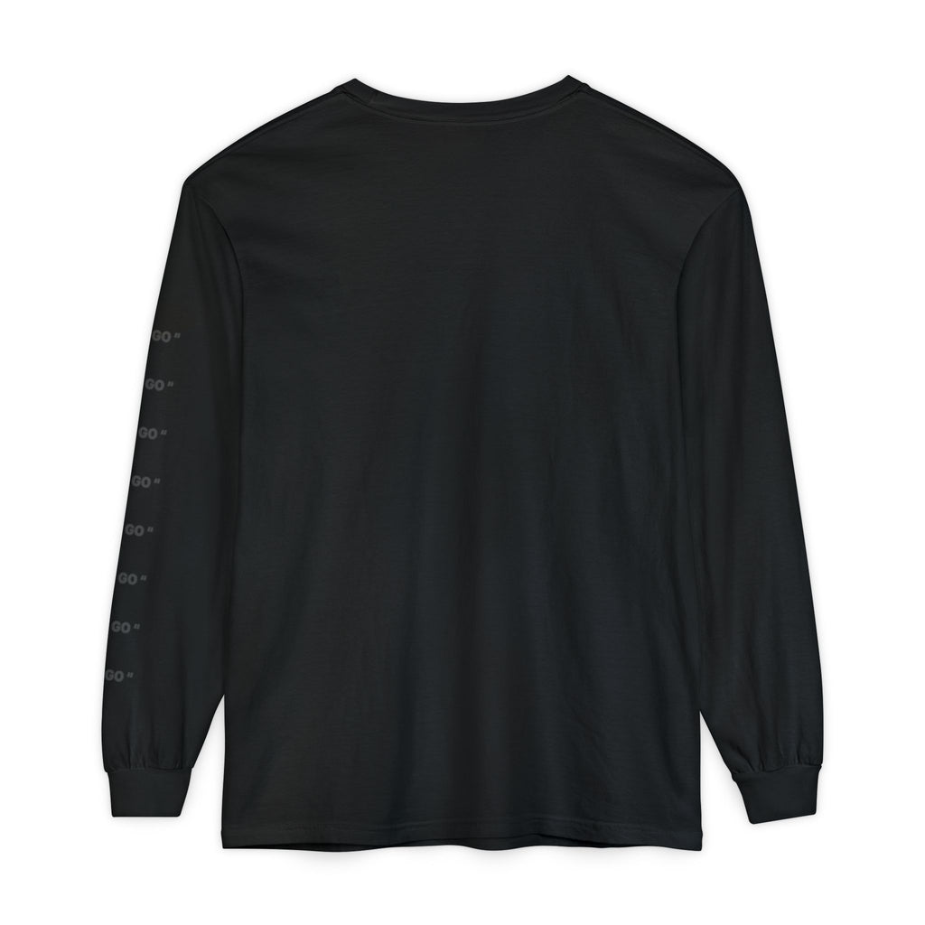 "LET GO" Long Sleeve Tee — Minimalist Inspirational Graphic Shirt