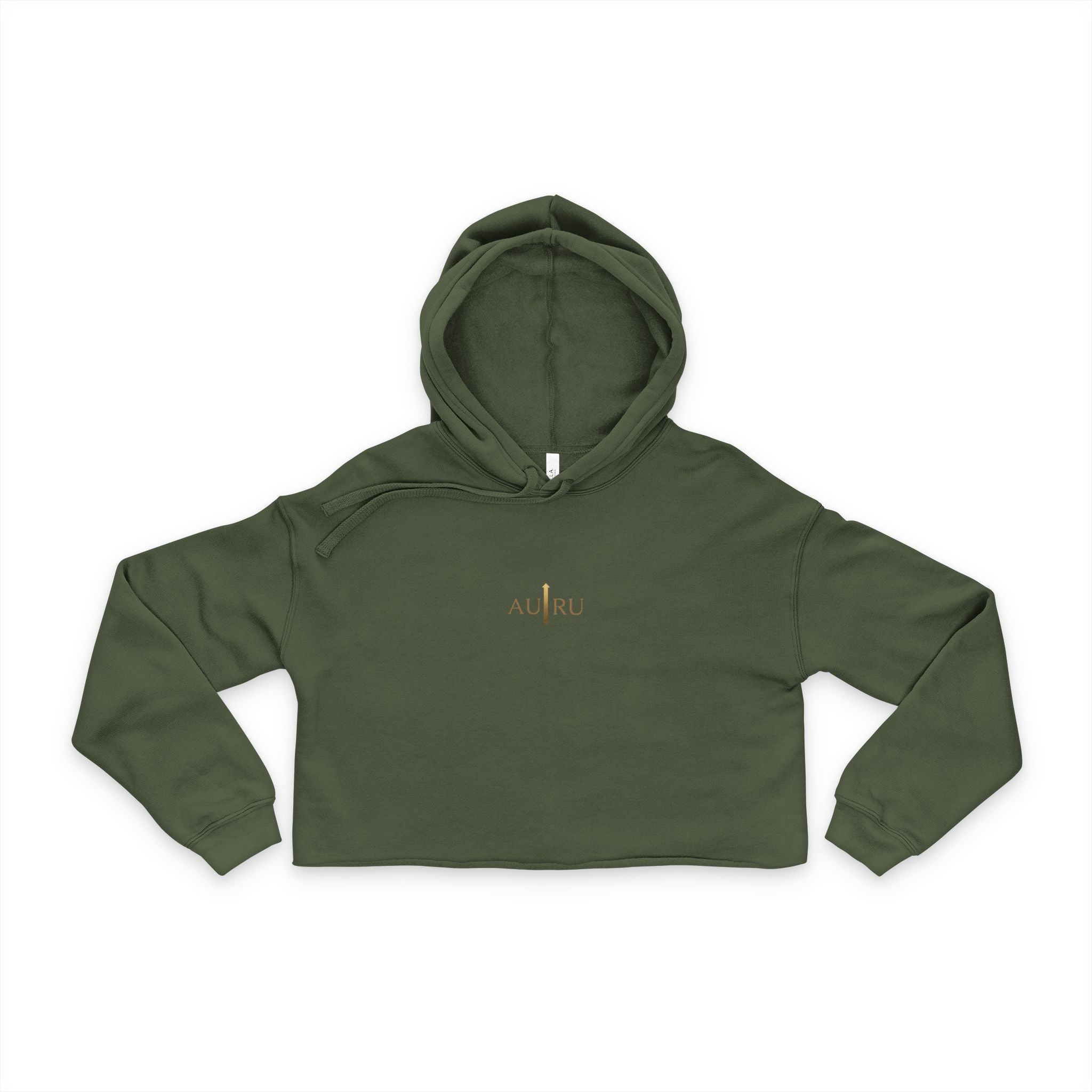 Cropped Hoodie — Minimal 'AURU' Gold Logo Women's Cropped Hoodie