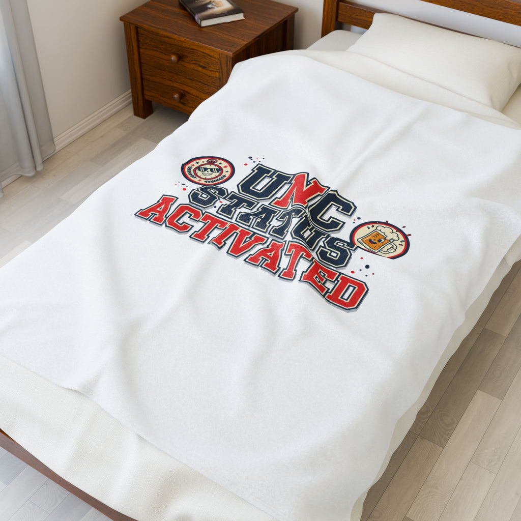 UNC Status Activated Blanket | Vintage Varsity Crest, Midlife Humor