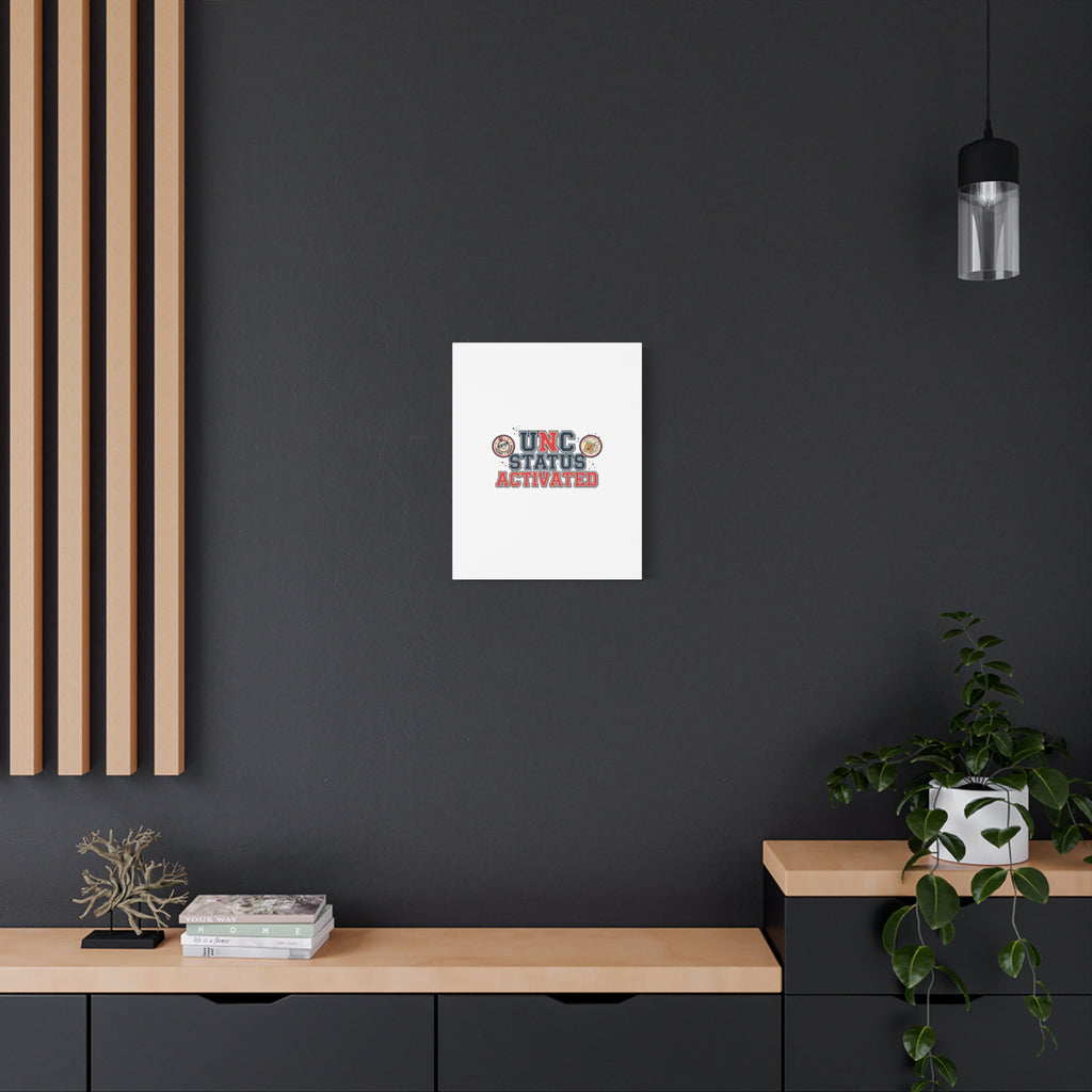 UNC Status Activated Canvas, Stretched | Varsity Crest, Midlife Humor