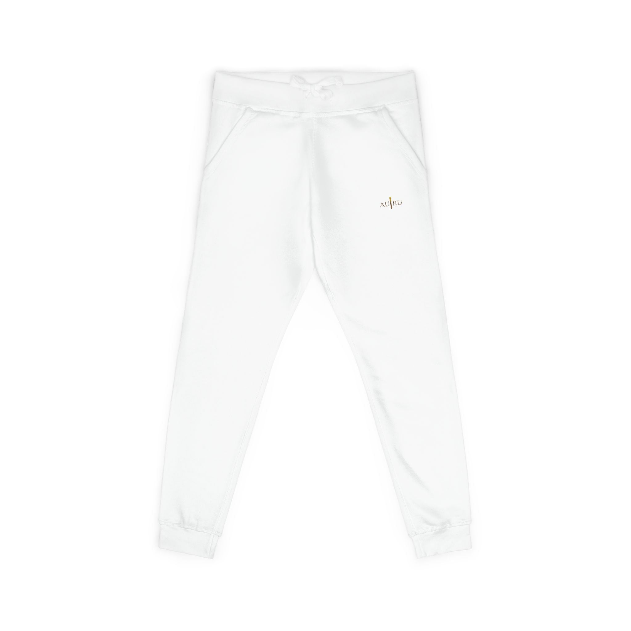 Embroidered Olive Fleece Sweatpants — Cozy Joggers with Minimal Gold Accent