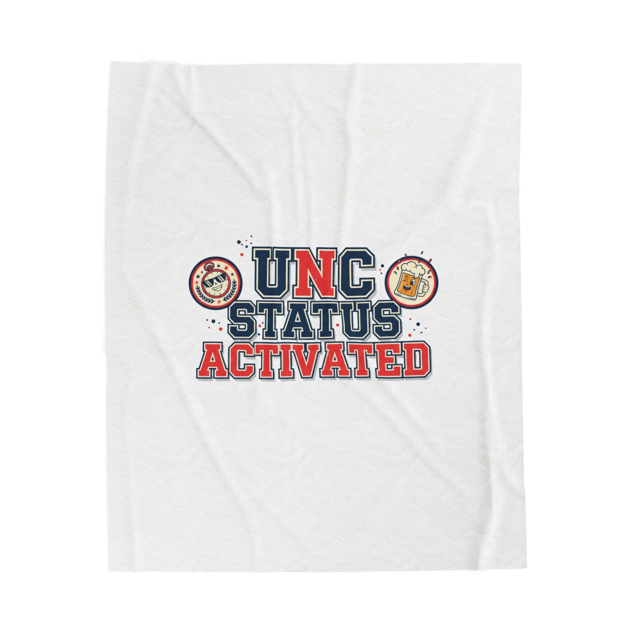 UNC Status Activated Blanket | Vintage Varsity Crest, Midlife Humor