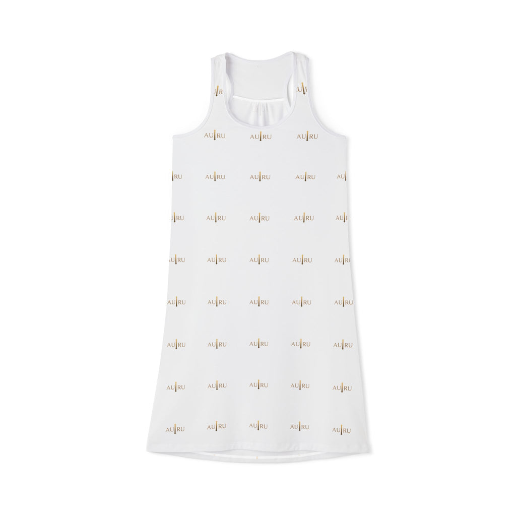 Women's Racerback Dress — Minimal Gold Dragonfly yAll-Over Print Sundress-AURU