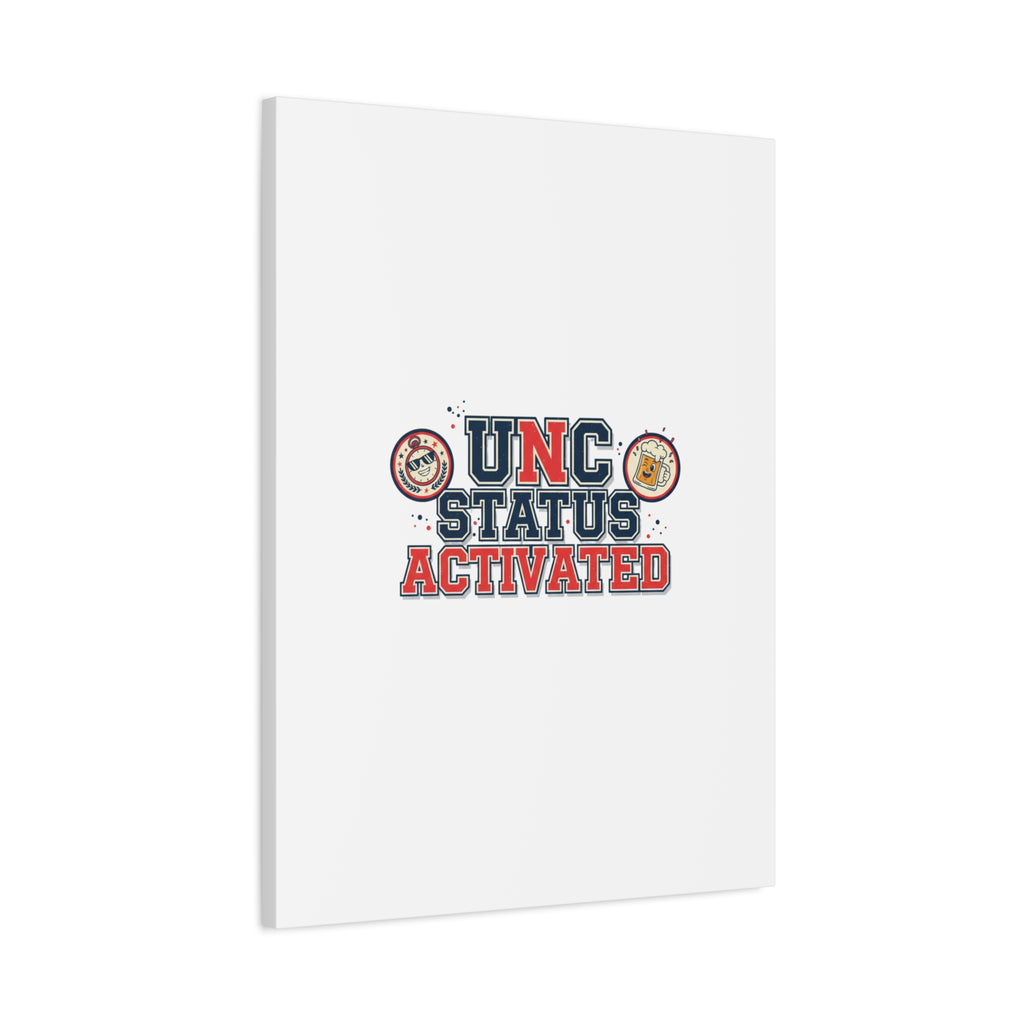 UNC Status Activated Canvas, Stretched | Varsity Crest, Midlife Humor