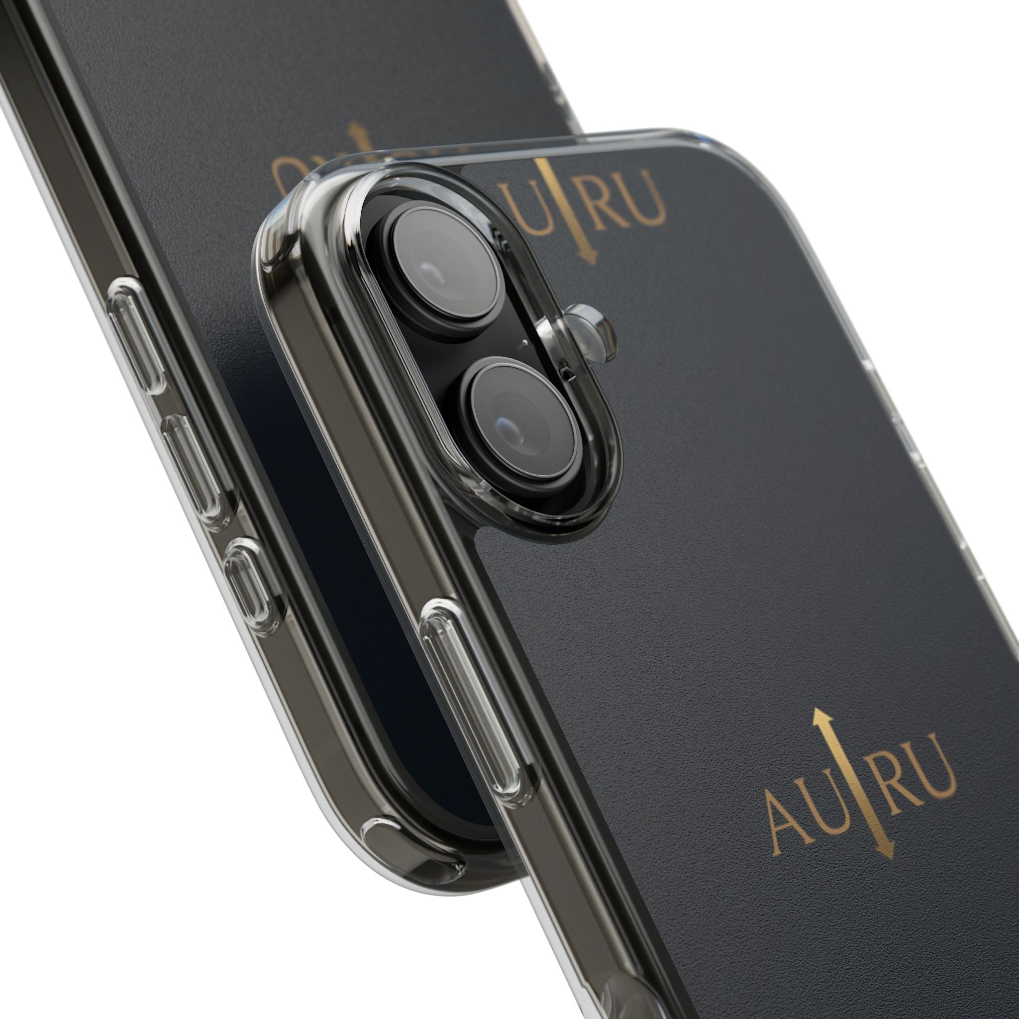 Clear Impact-Resistant Phone Case — Elegant Gold 'AURU' Logo