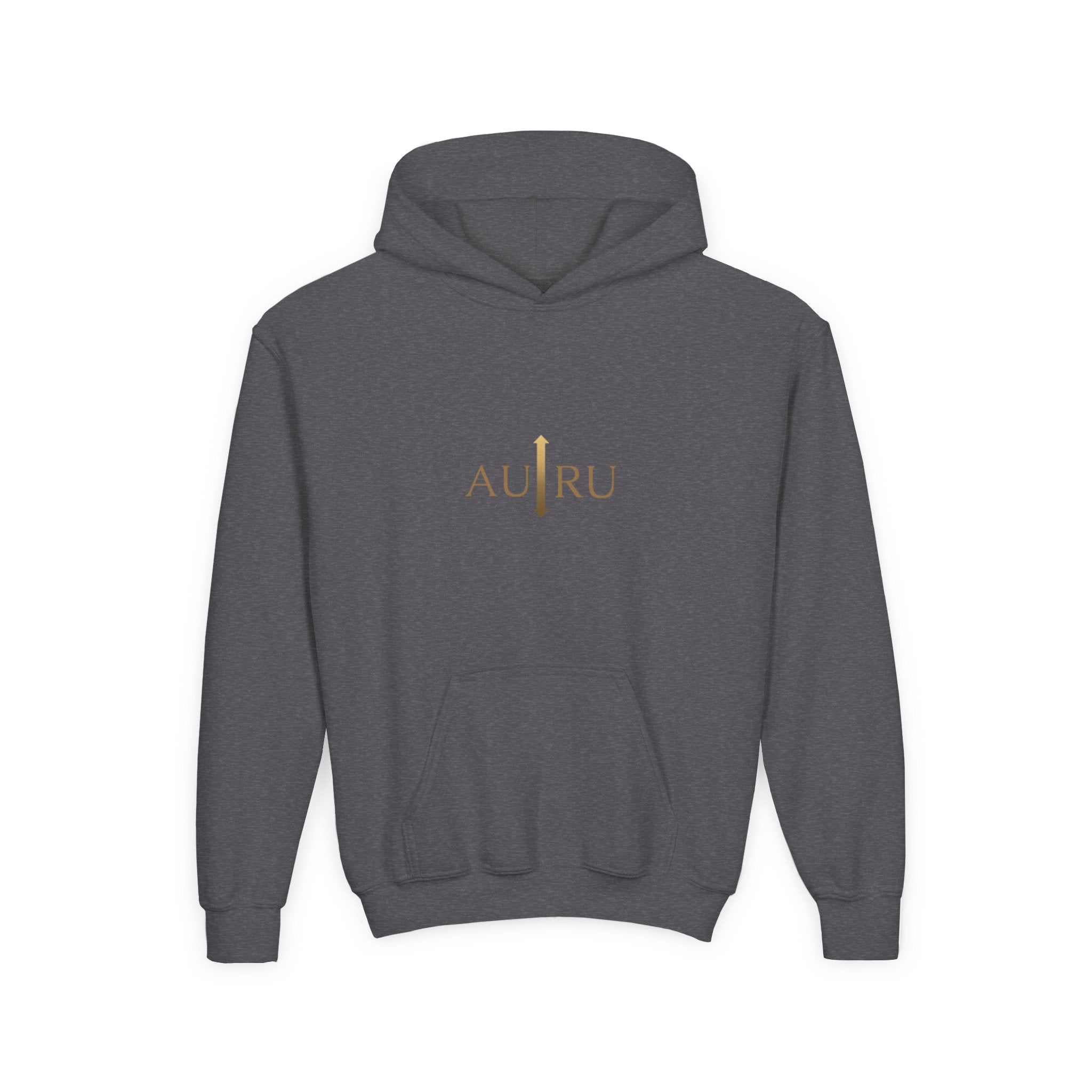 Youth Hoodie — Minimal 'AURU' Gold Logo Pullover