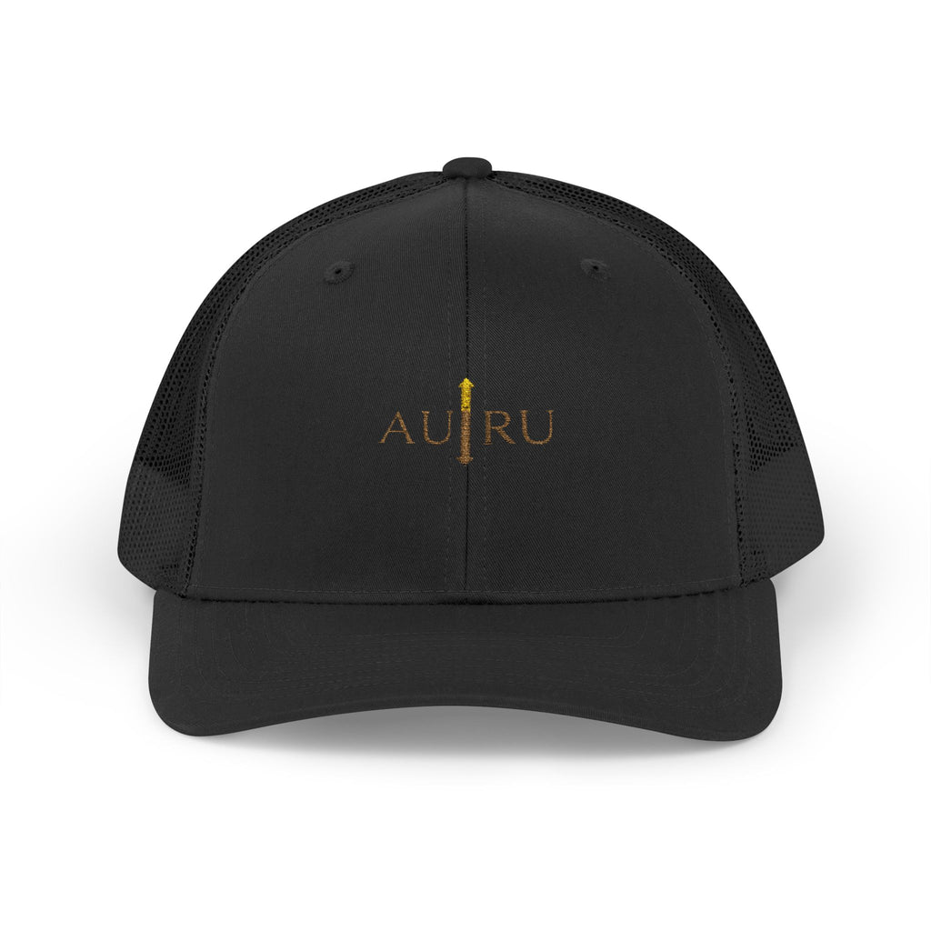 Gold Script Trucker Cap - 'AUIRU' Minimal Embroidered Snapback