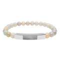 Engravable Natural Stone Bead Bar Bracelet