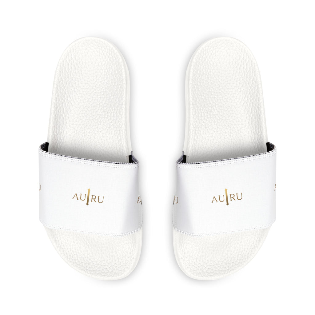 Women's White Slide Sandals — Removable Strap Comfort Slides-AURU