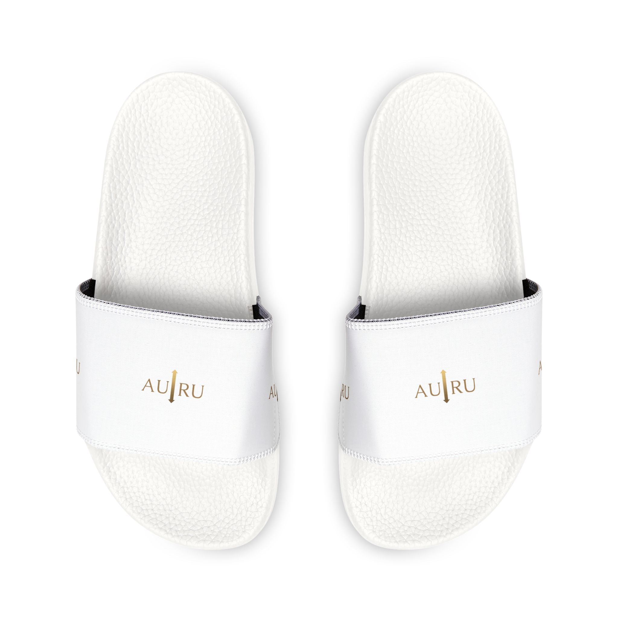 Women's White Slide Sandals — Removable Strap Comfort Slides-AURU