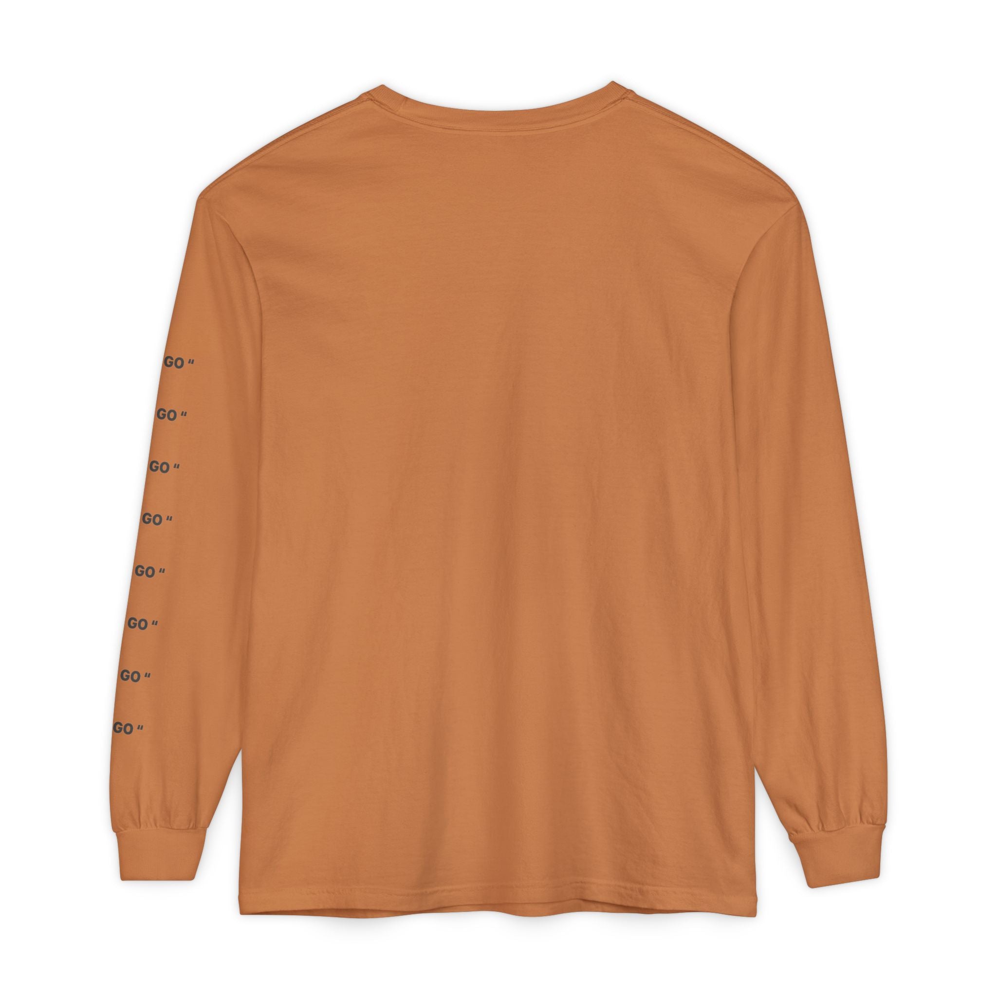 "LET GO" Long Sleeve Tee — Minimalist Inspirational Graphic Shirt
