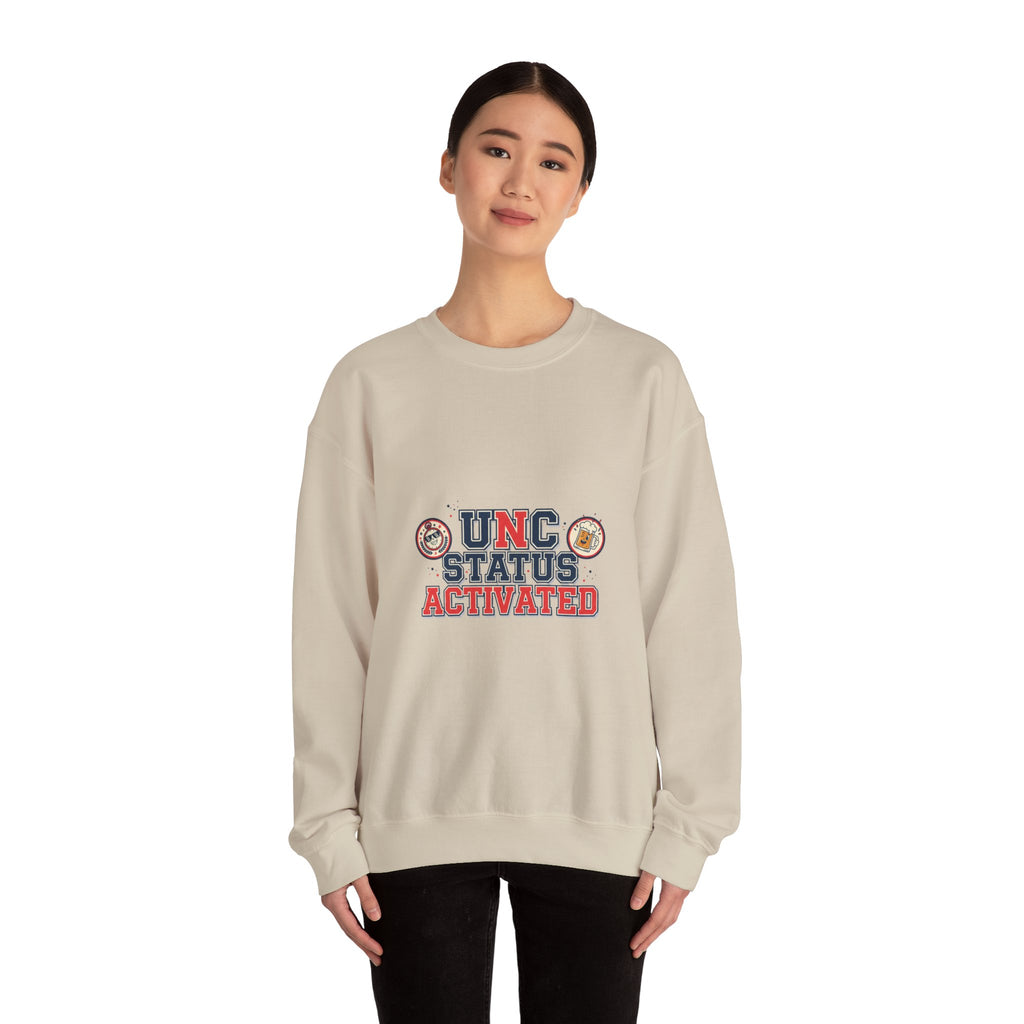 UNC Status Activated Sweatshirt | vintage year, varsity crest