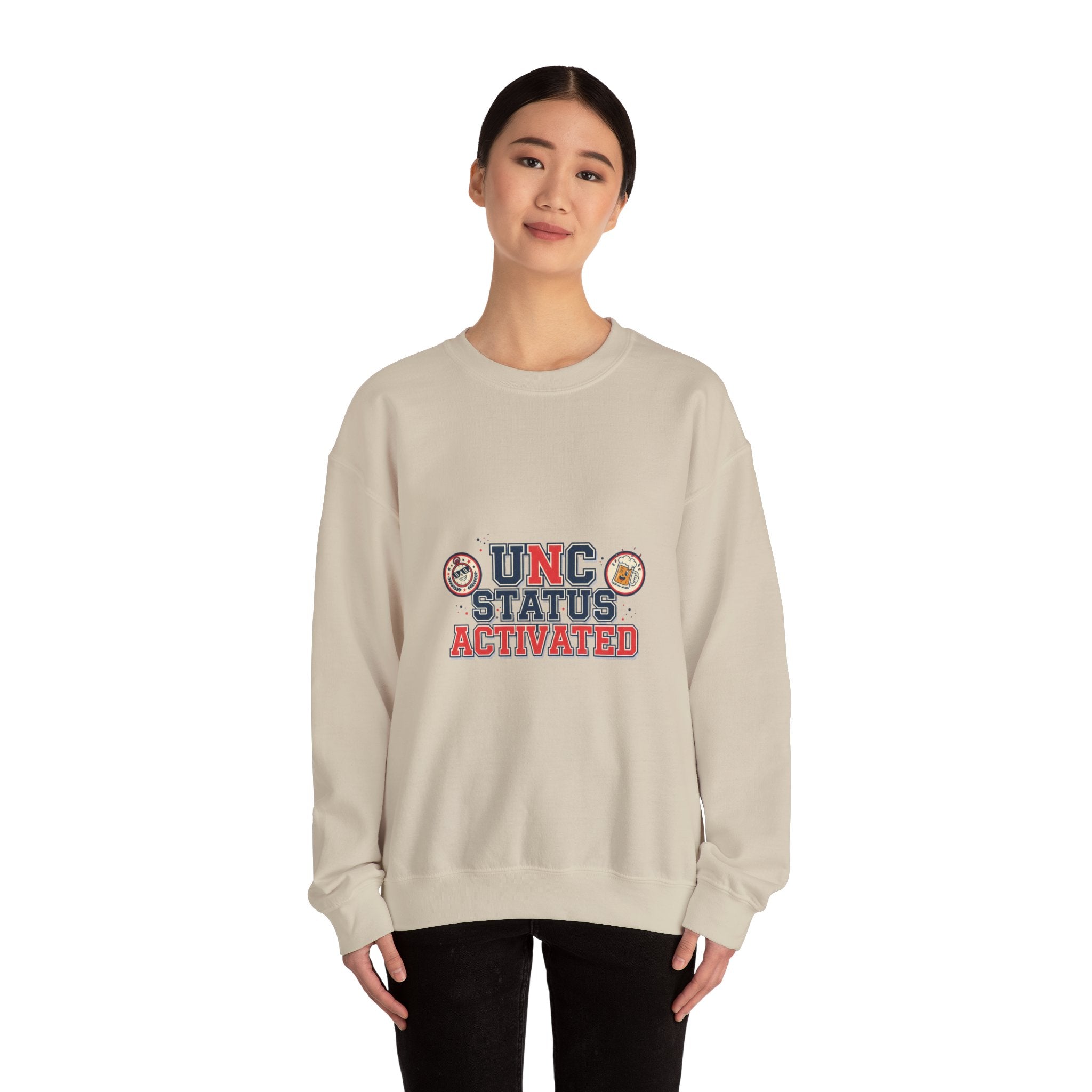 UNC Status Activated Sweatshirt | vintage year, varsity crest