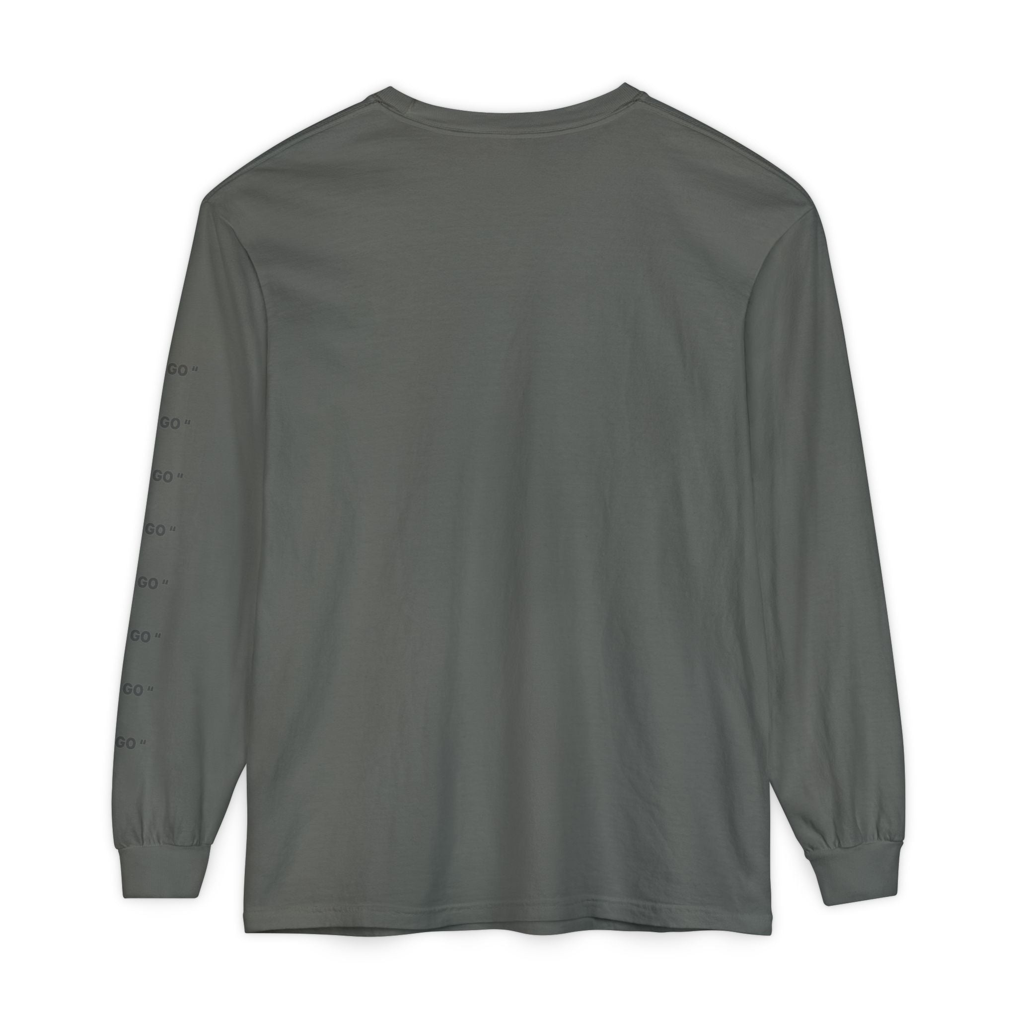"LET GO" Long Sleeve Tee — Minimalist Inspirational Graphic Shirt