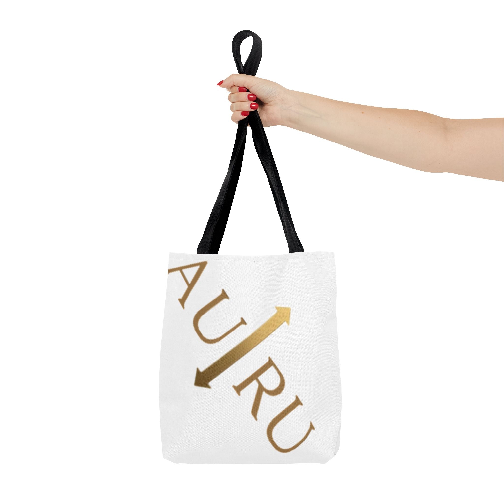 Golden Arrow Script Tote Bag — Modern Typography AOP Tote-AURU