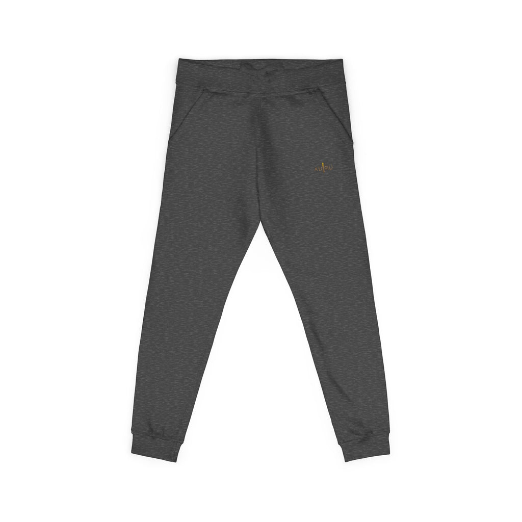 Embroidered Olive Fleece Sweatpants — Cozy Joggers with Minimal Gold Accent
