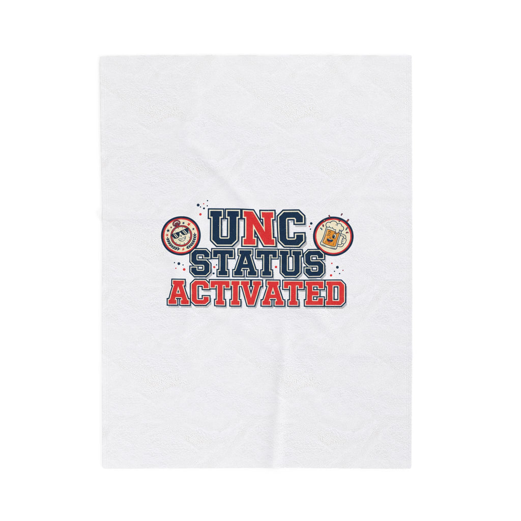 UNC Status Activated Blanket | Vintage Varsity Crest, Midlife Humor