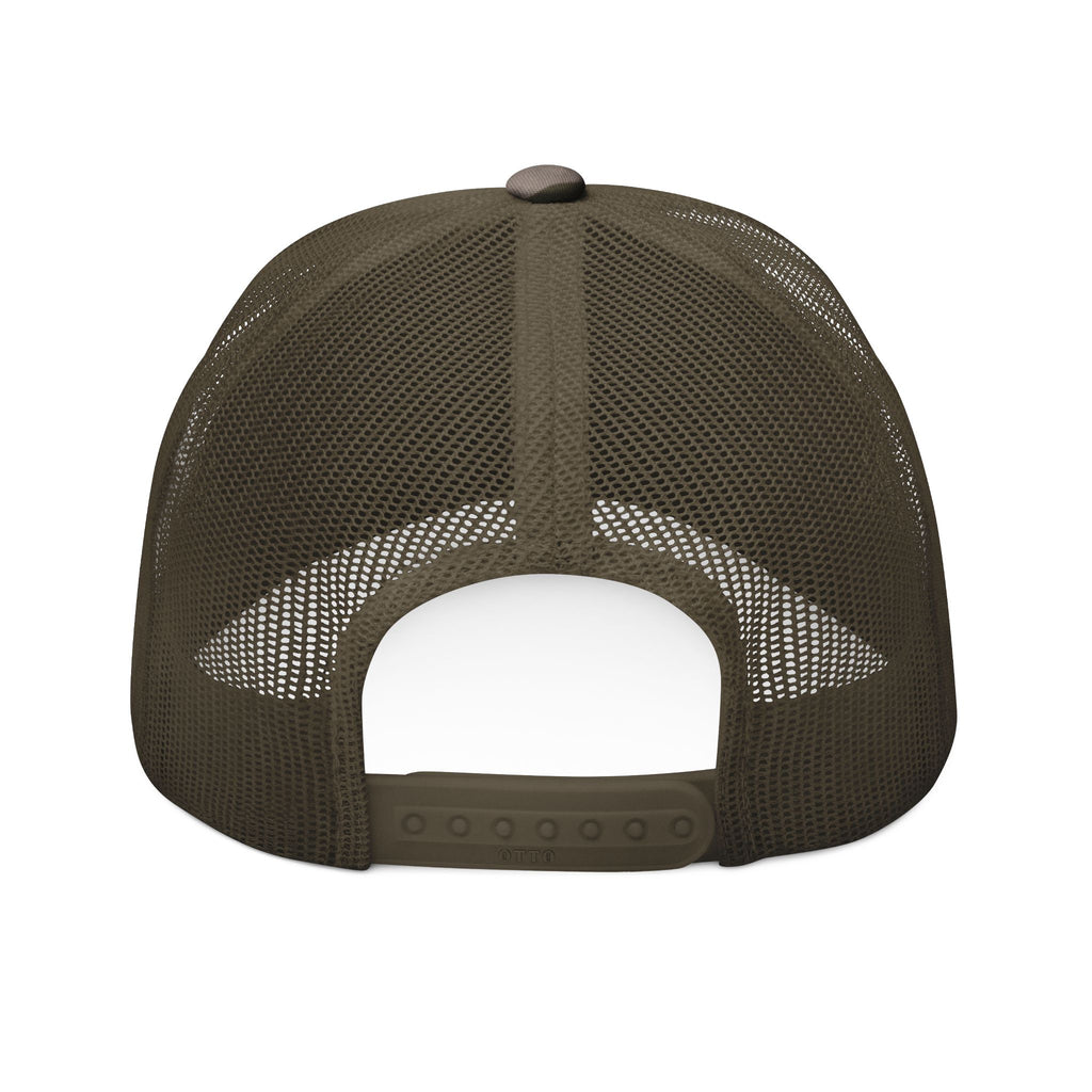 Embroidered Camo Trucker Hat — Classic Military Mesh Cap
