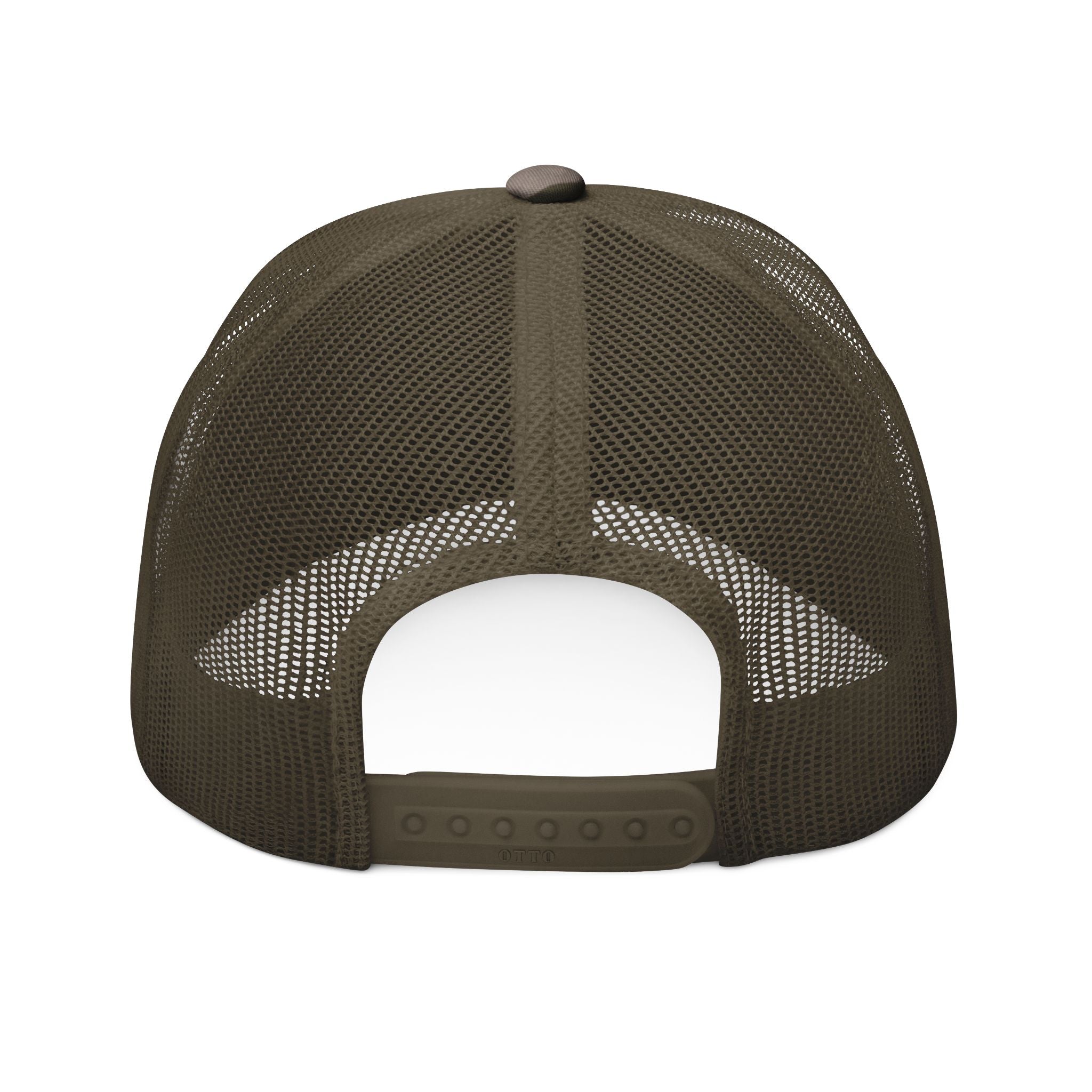 Embroidered Camo Trucker Hat — Classic Military Mesh Cap