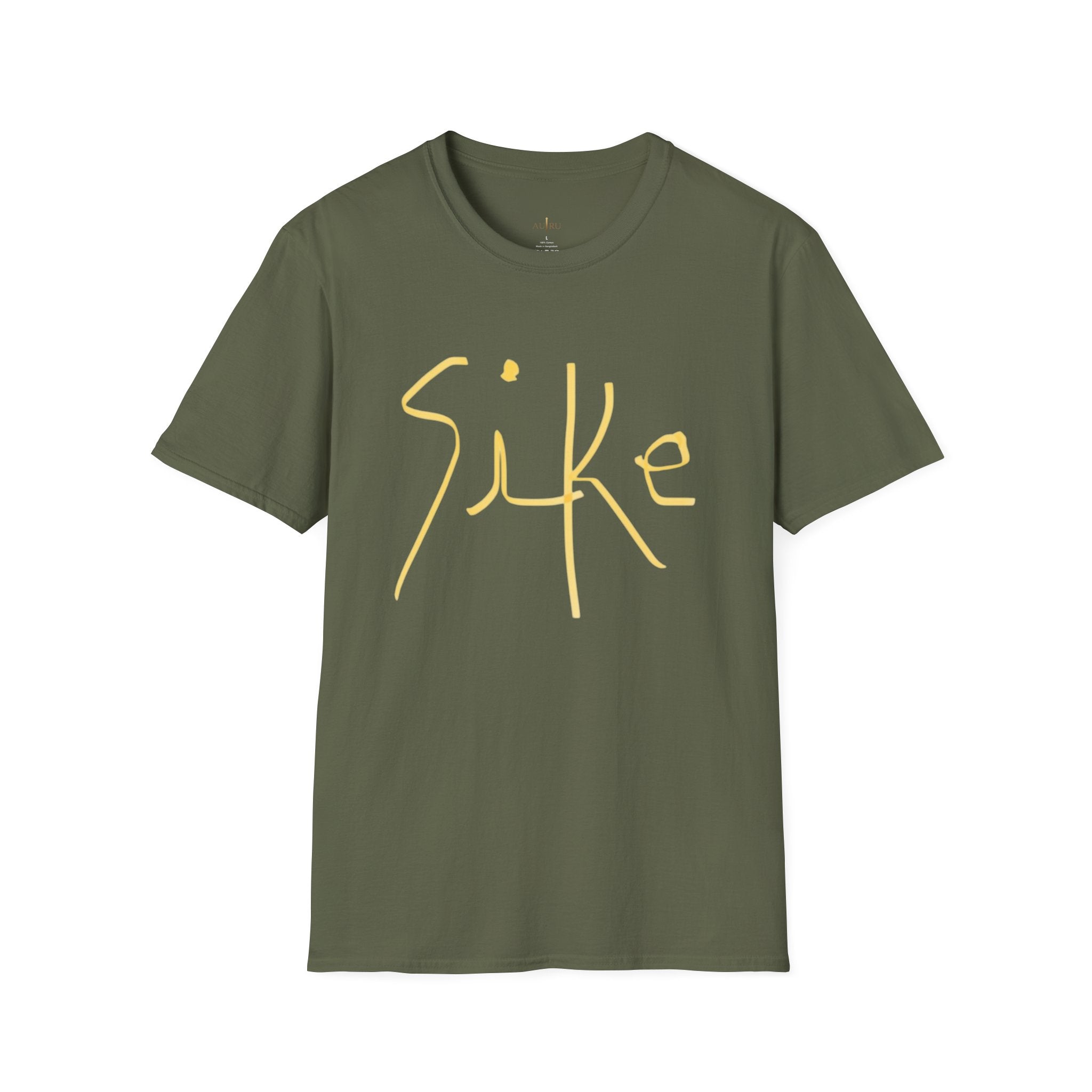"Sike" Yellow Handwritten Graphic T-Shirt