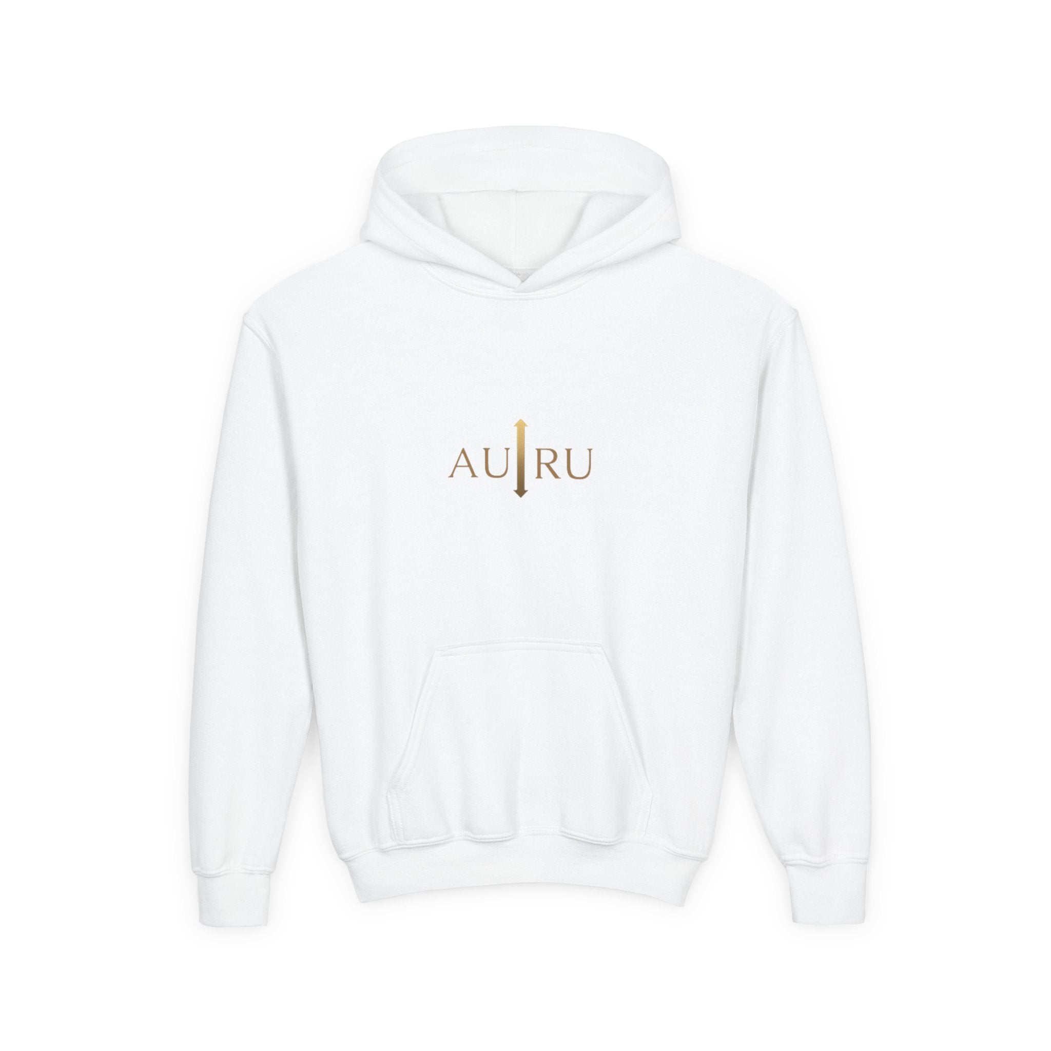 Youth Hoodie — Minimal 'AURU' Gold Logo Pullover